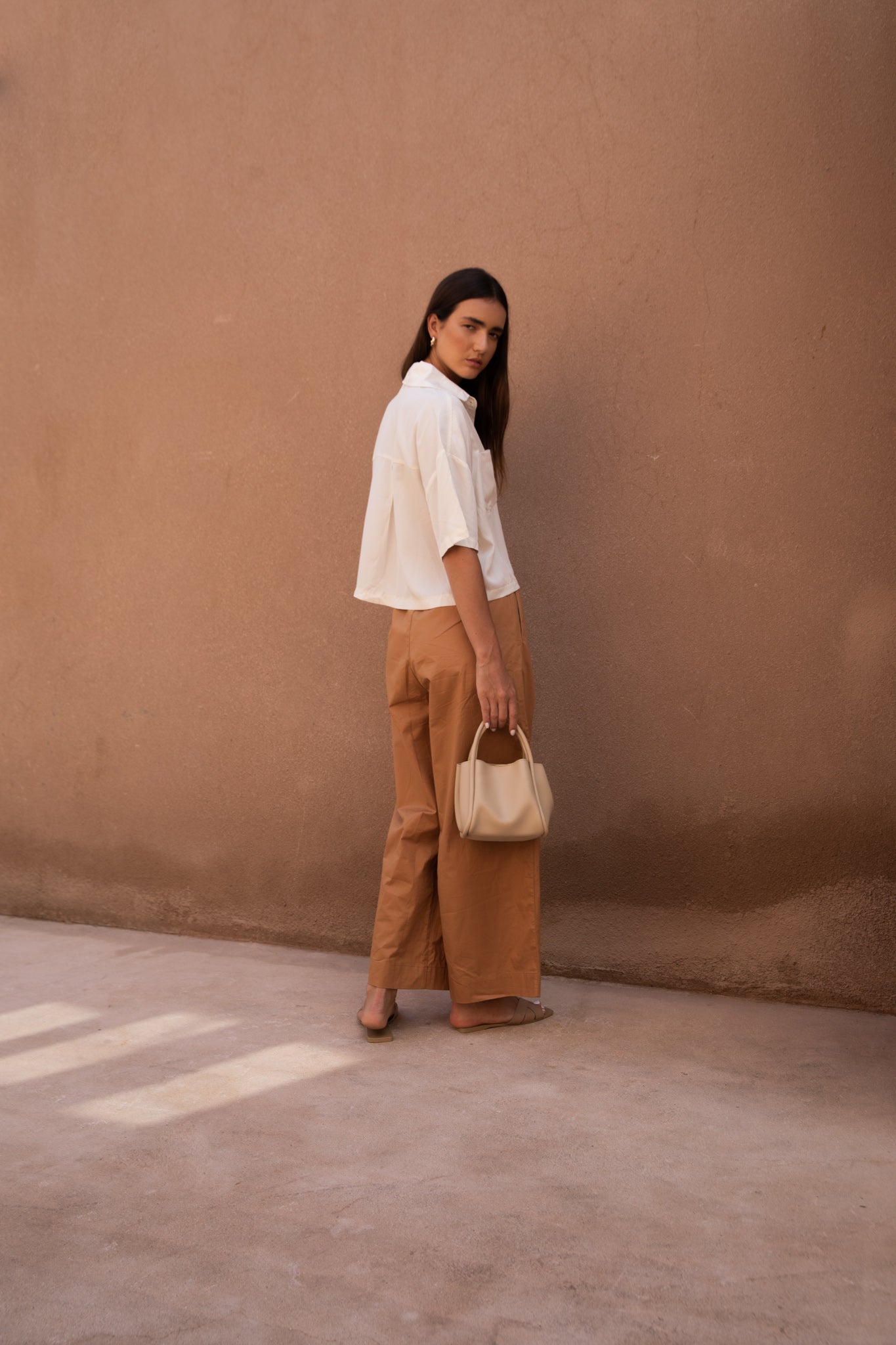 Relaxed Tencel Cropped Shirt