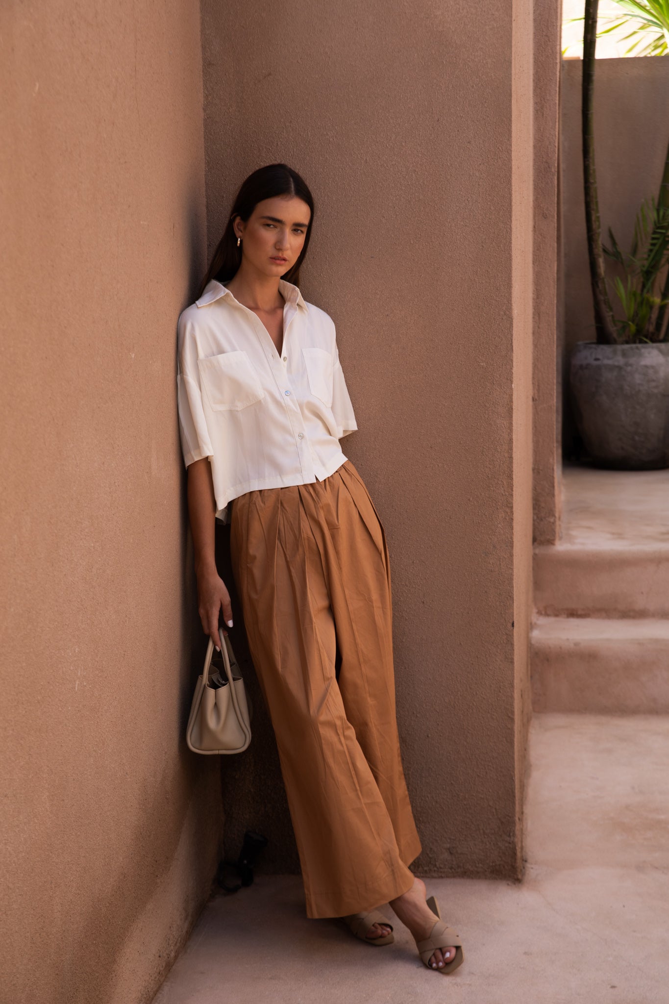 Flare Overlap Long Trousers