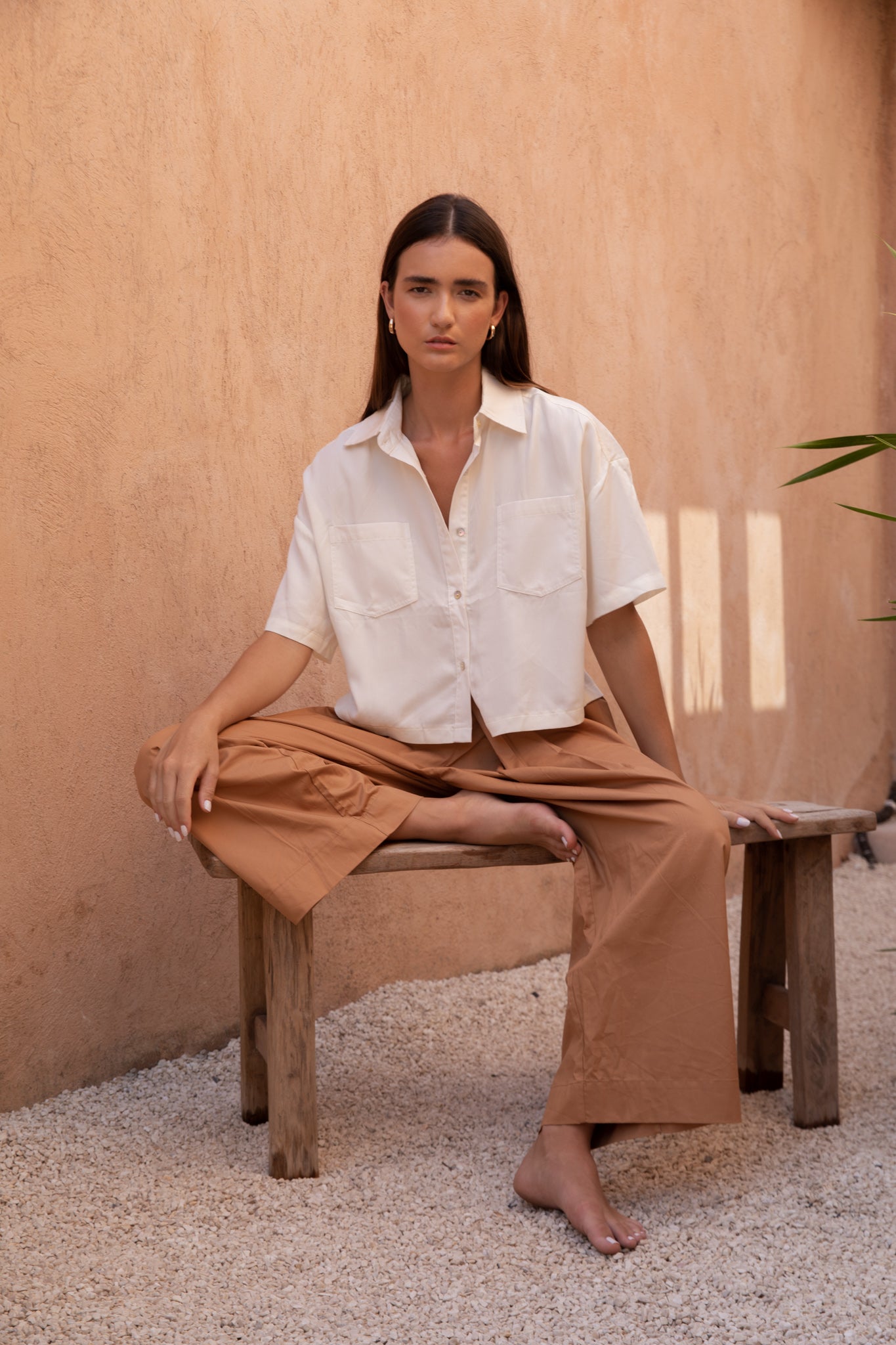 Relaxed Tencel Cropped Shirt