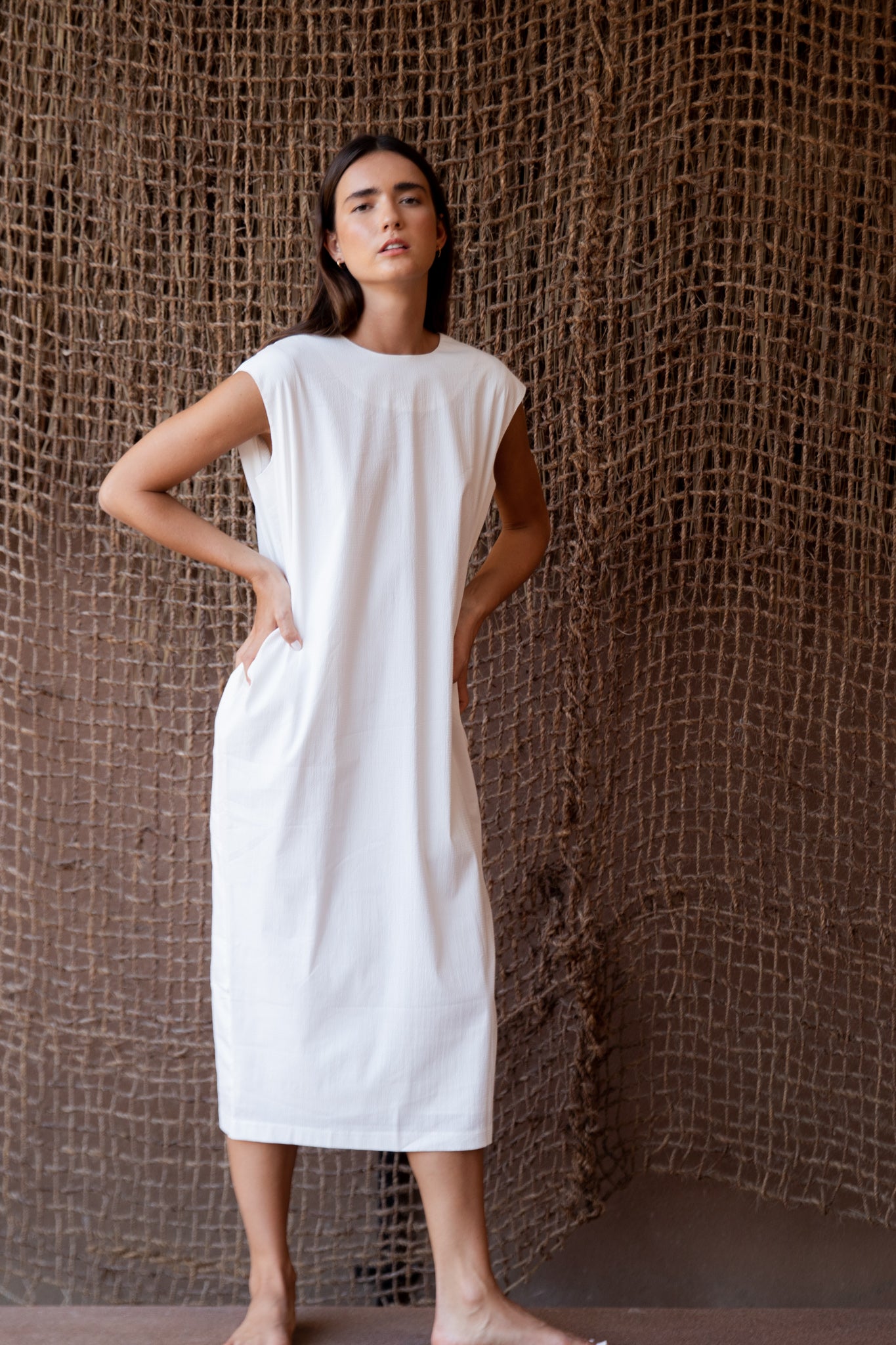 Seersucker Structured Dress