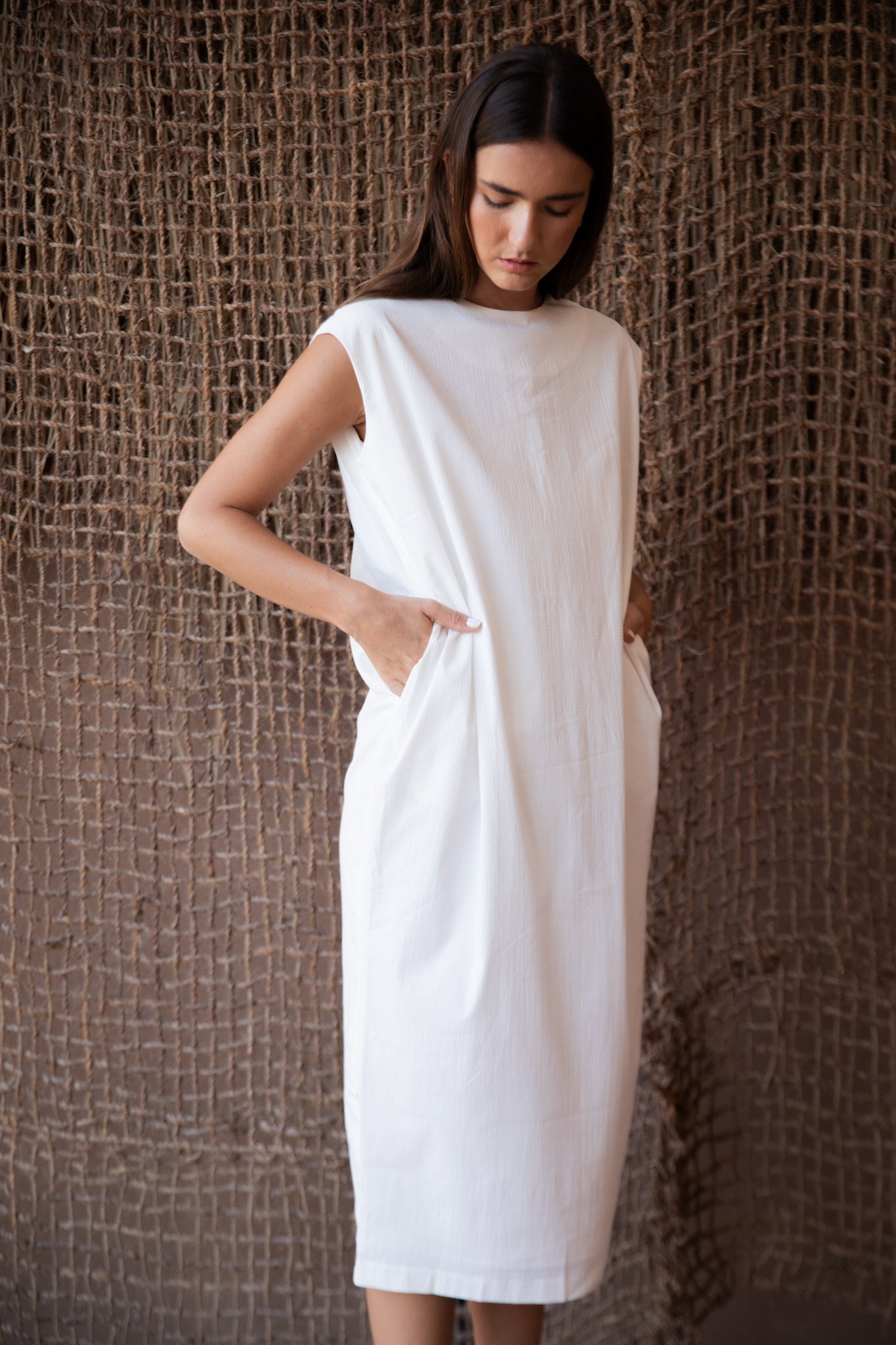 Seersucker Structured Dress
