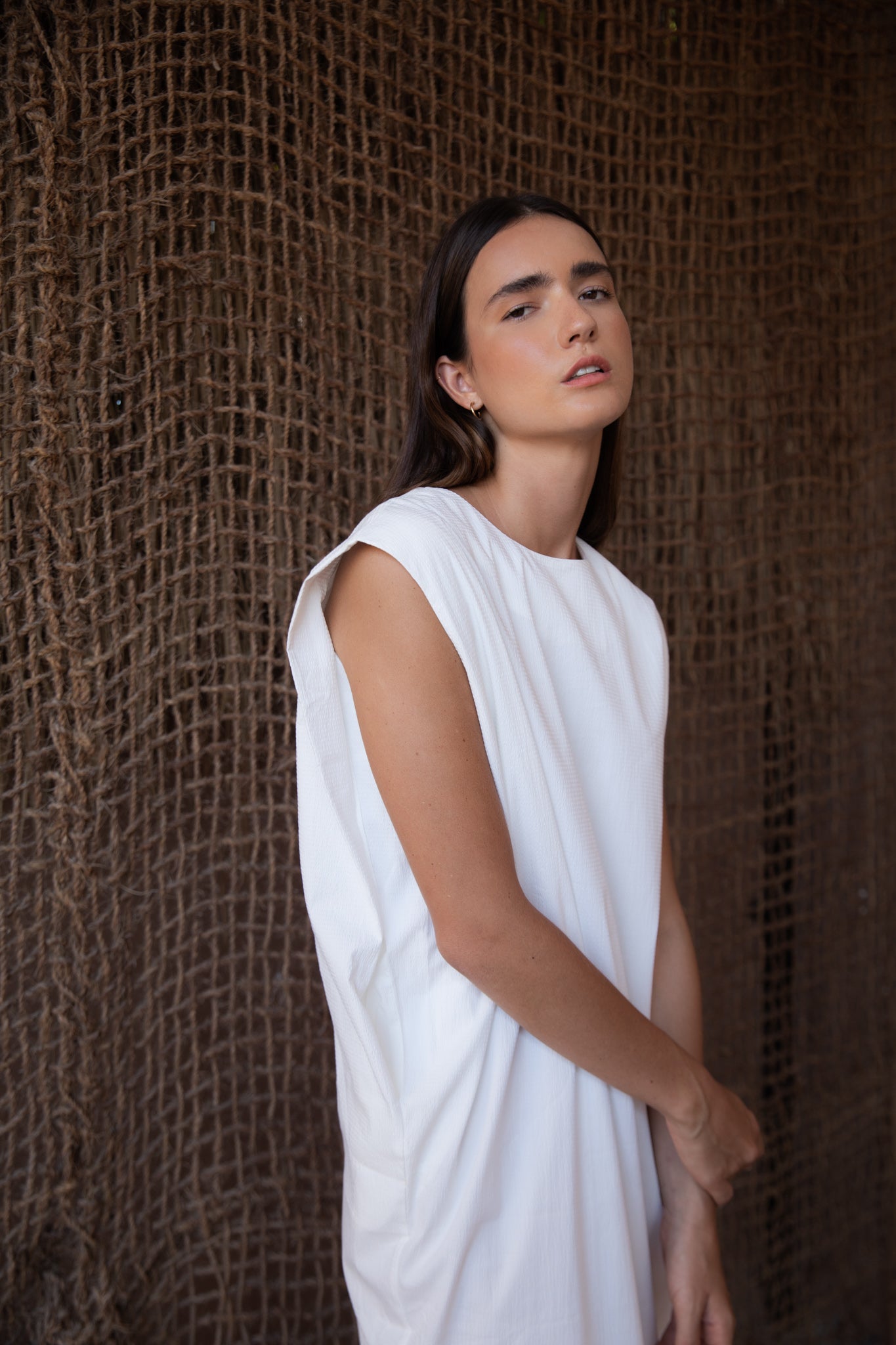 Seersucker Structured Dress