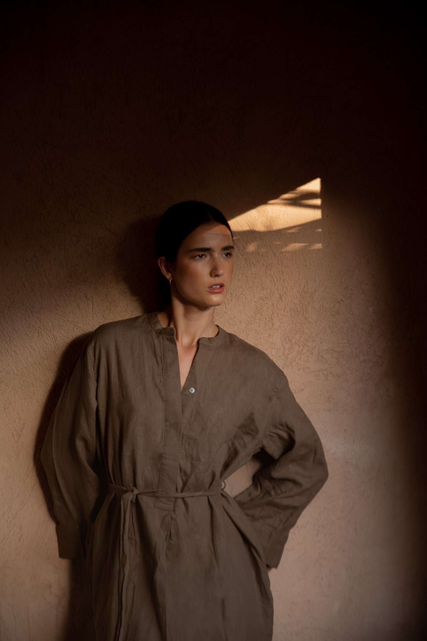 Long Sleeve Linen Shirt Dress