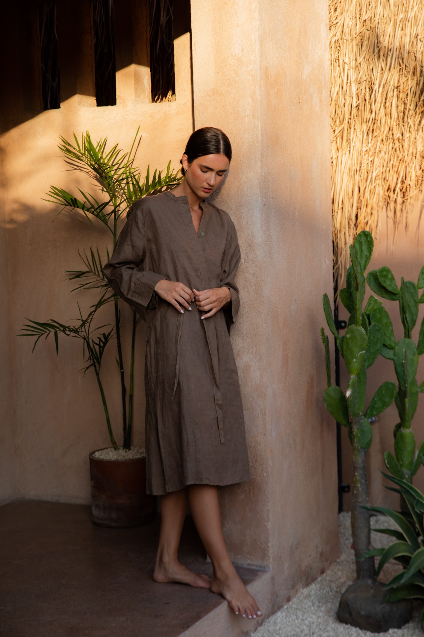 Long Sleeve Linen Shirt Dress