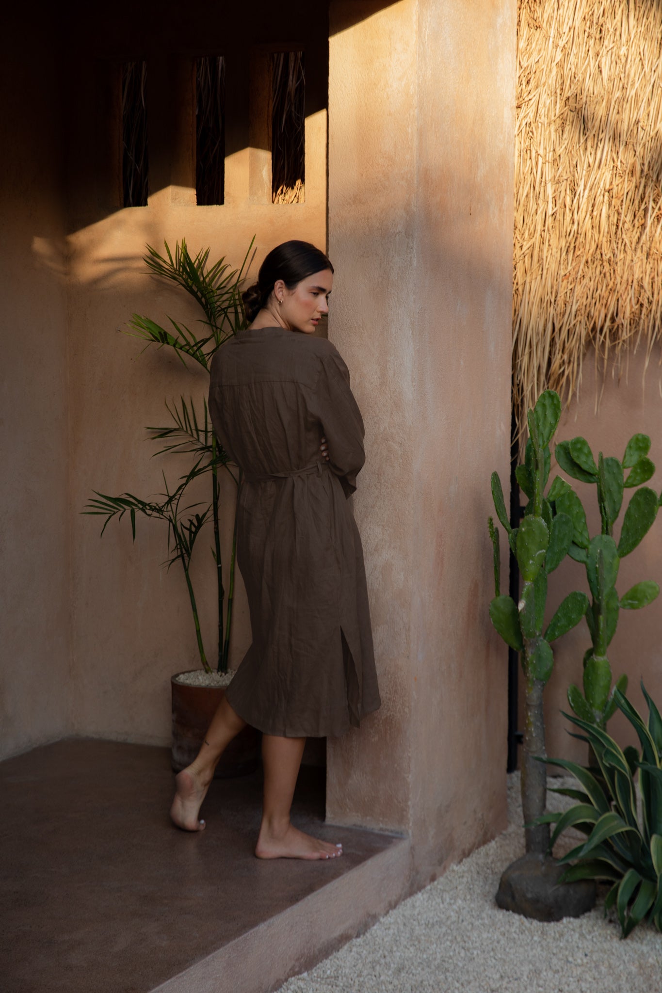 Long Sleeve Linen Shirt Dress