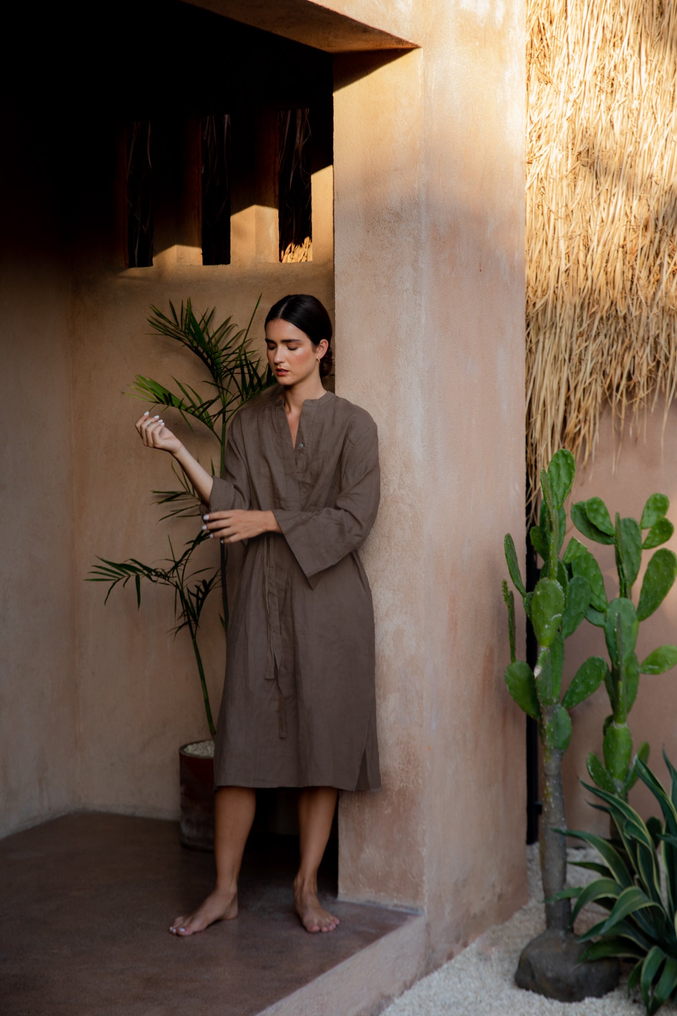 Long Sleeve Linen Shirt Dress