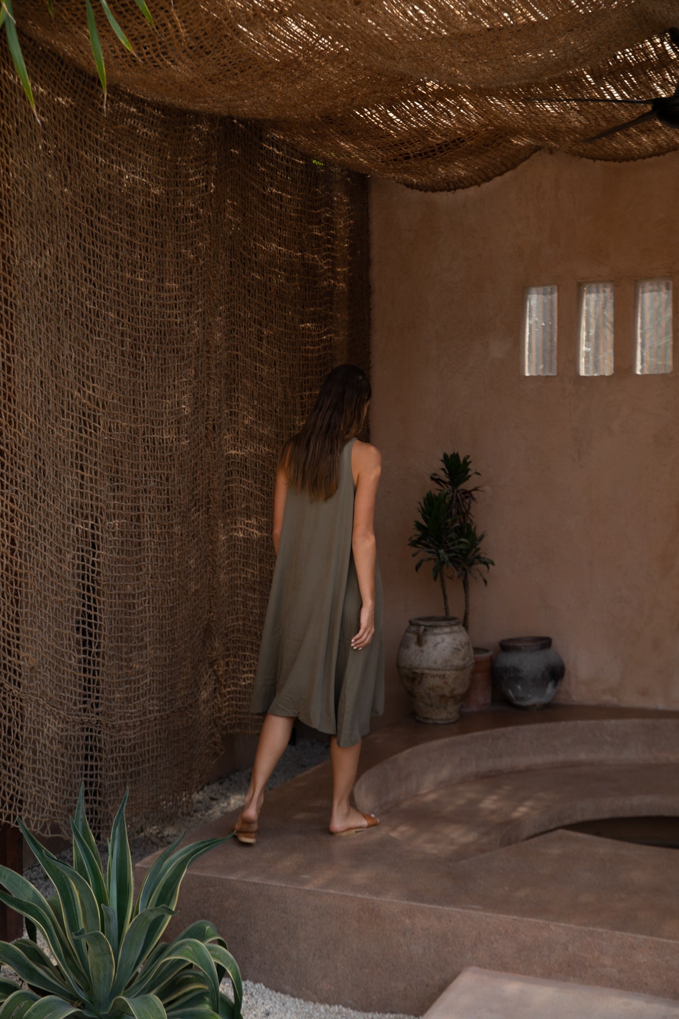 Racer Neck Tencel Dress