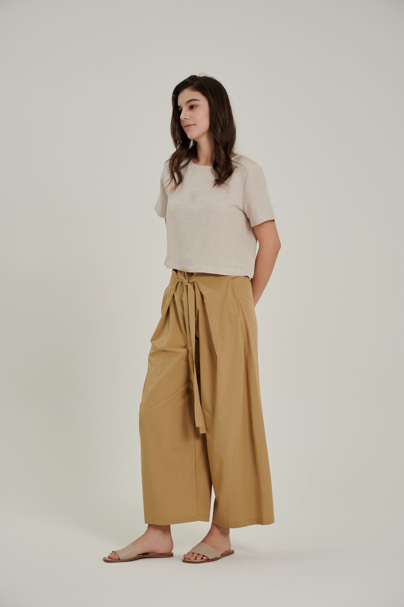 Tie Front Flare Trousers