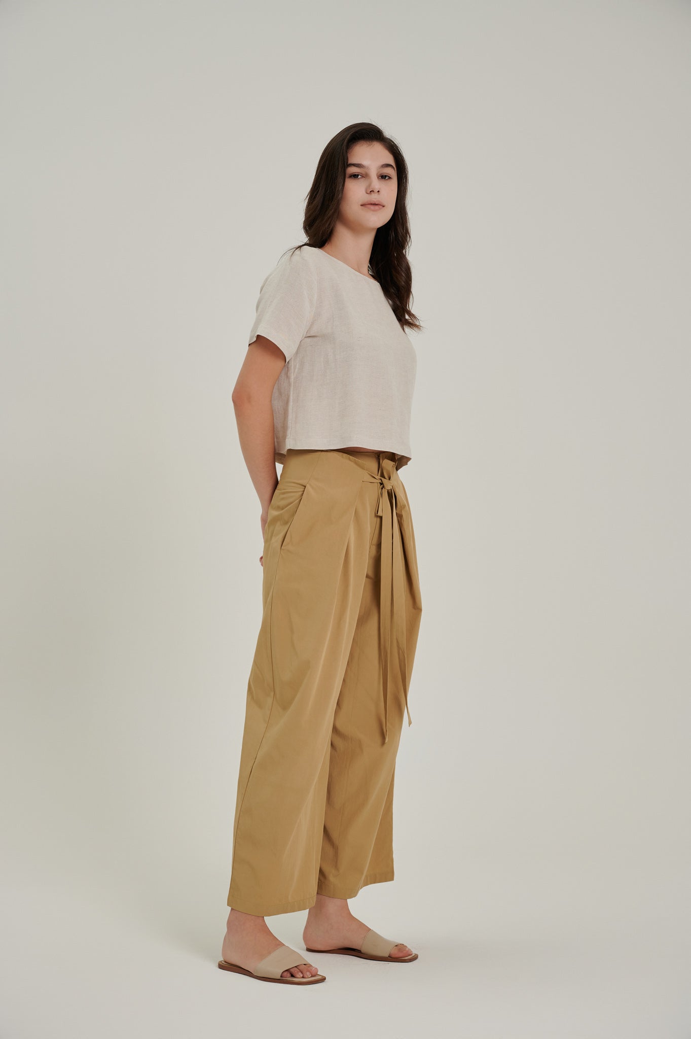 Tie Front Flare Trousers