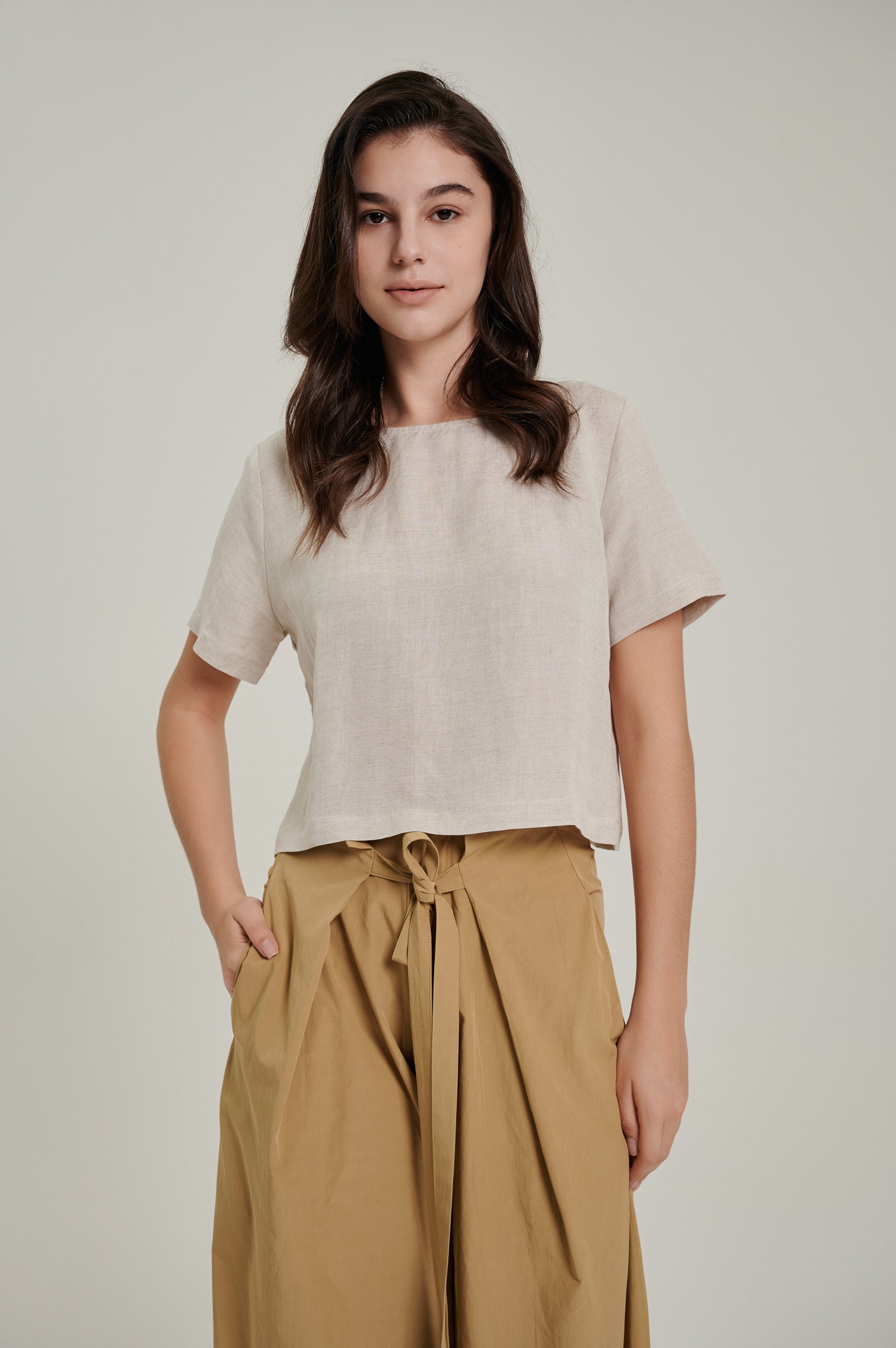 Tie Front Flare Trousers