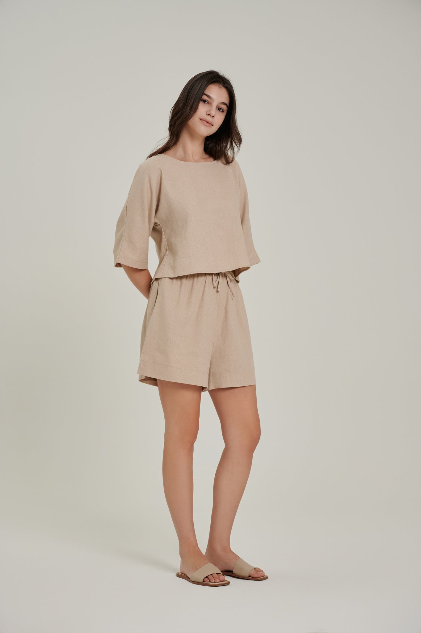 Open Back Linen Top