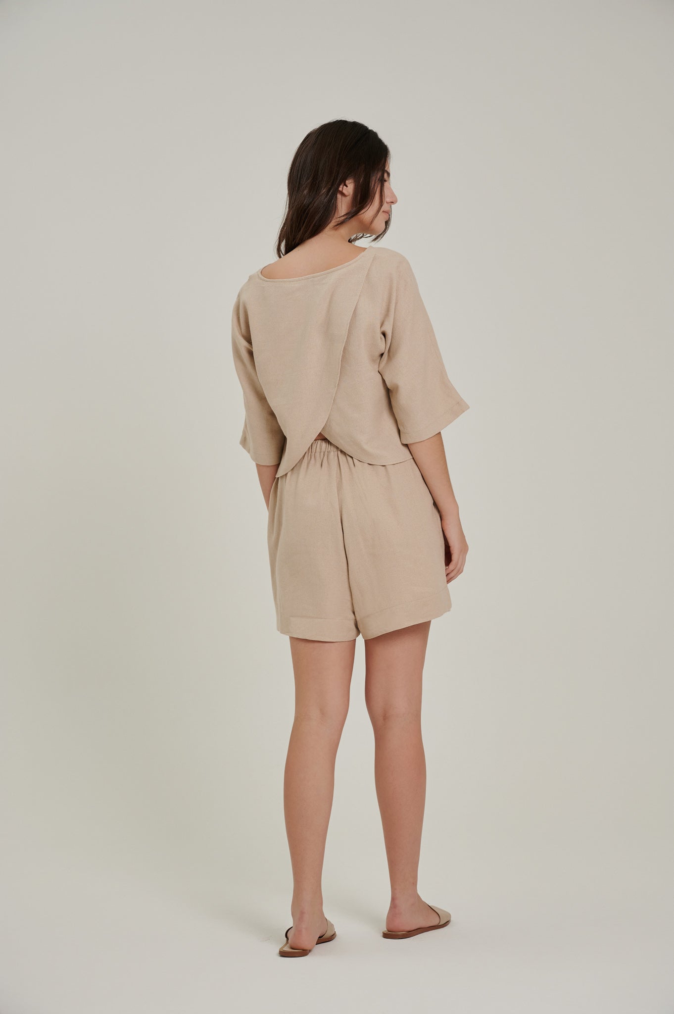 Open Back Linen Top