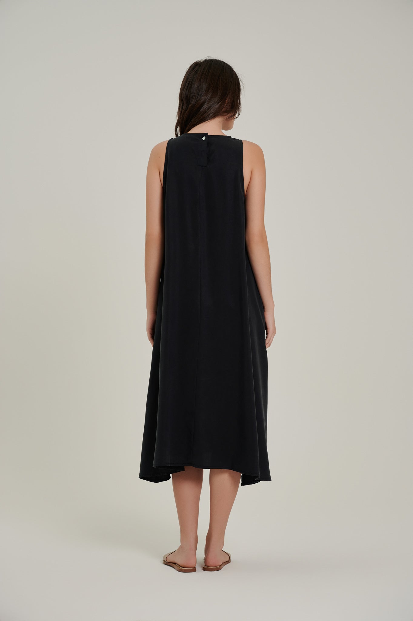 Racer Neck Tencel Dress