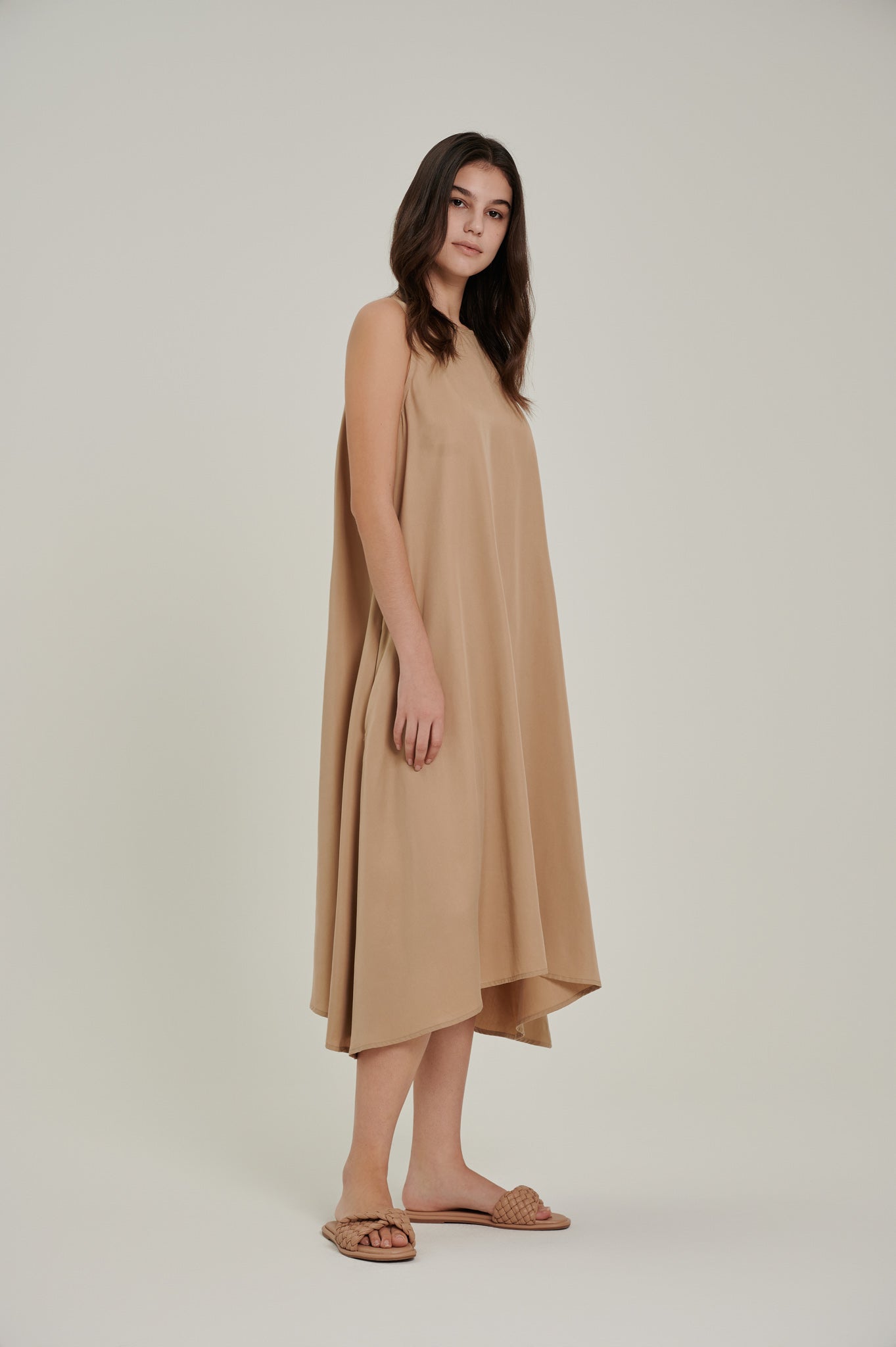 Racer Neck Tencel Dress