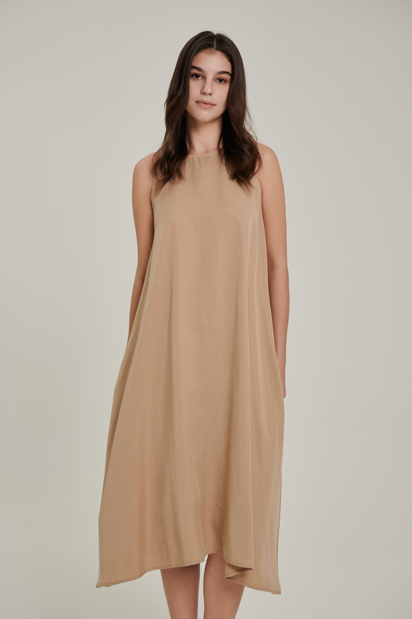 Racer Neck Tencel Dress