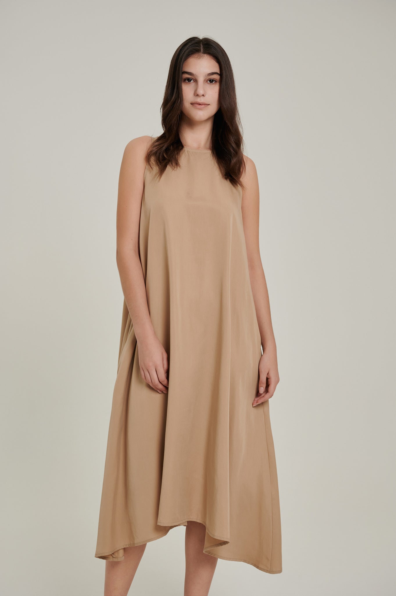 Racer Neck Tencel Dress