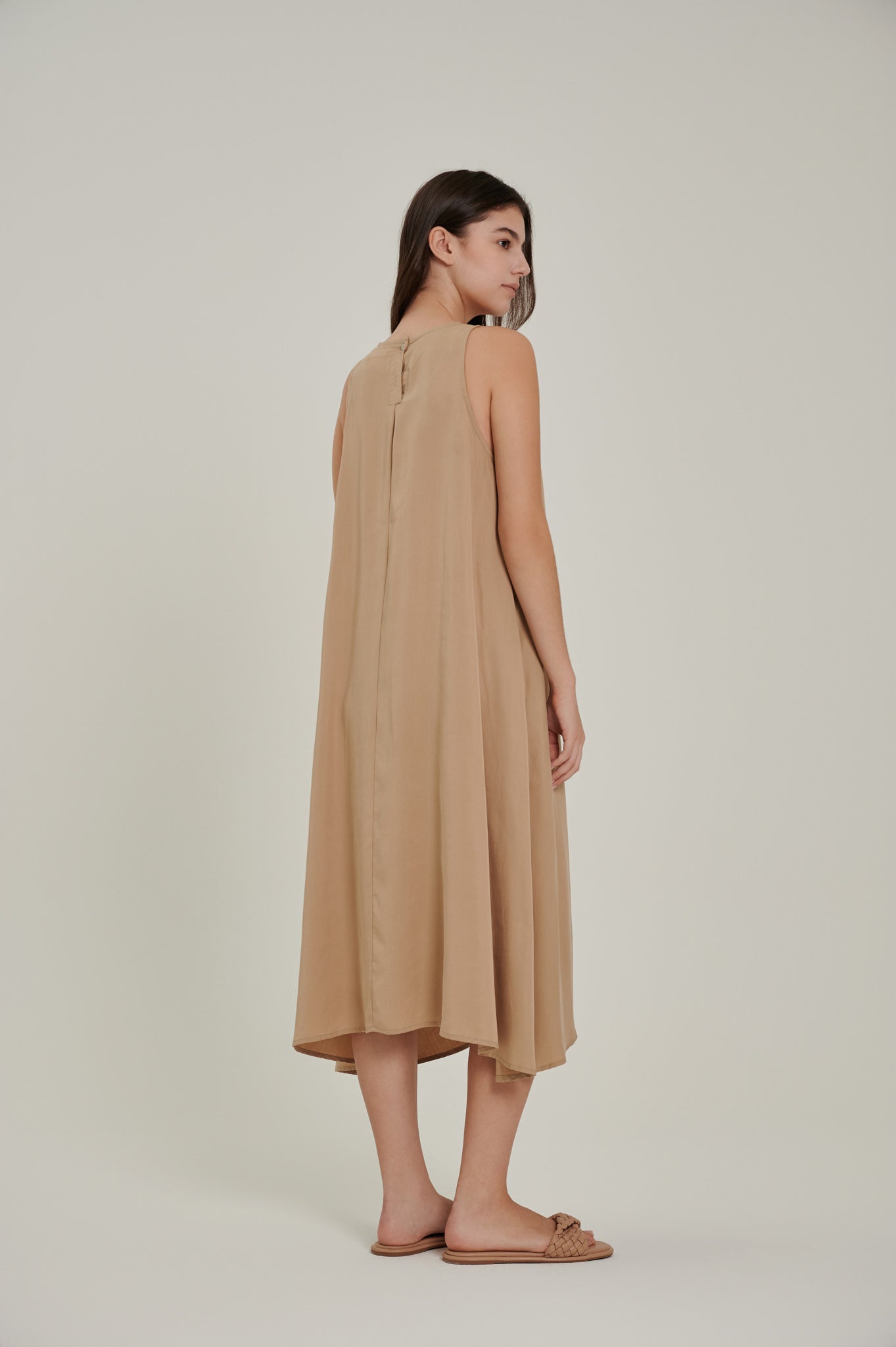 Racer Neck Tencel Dress
