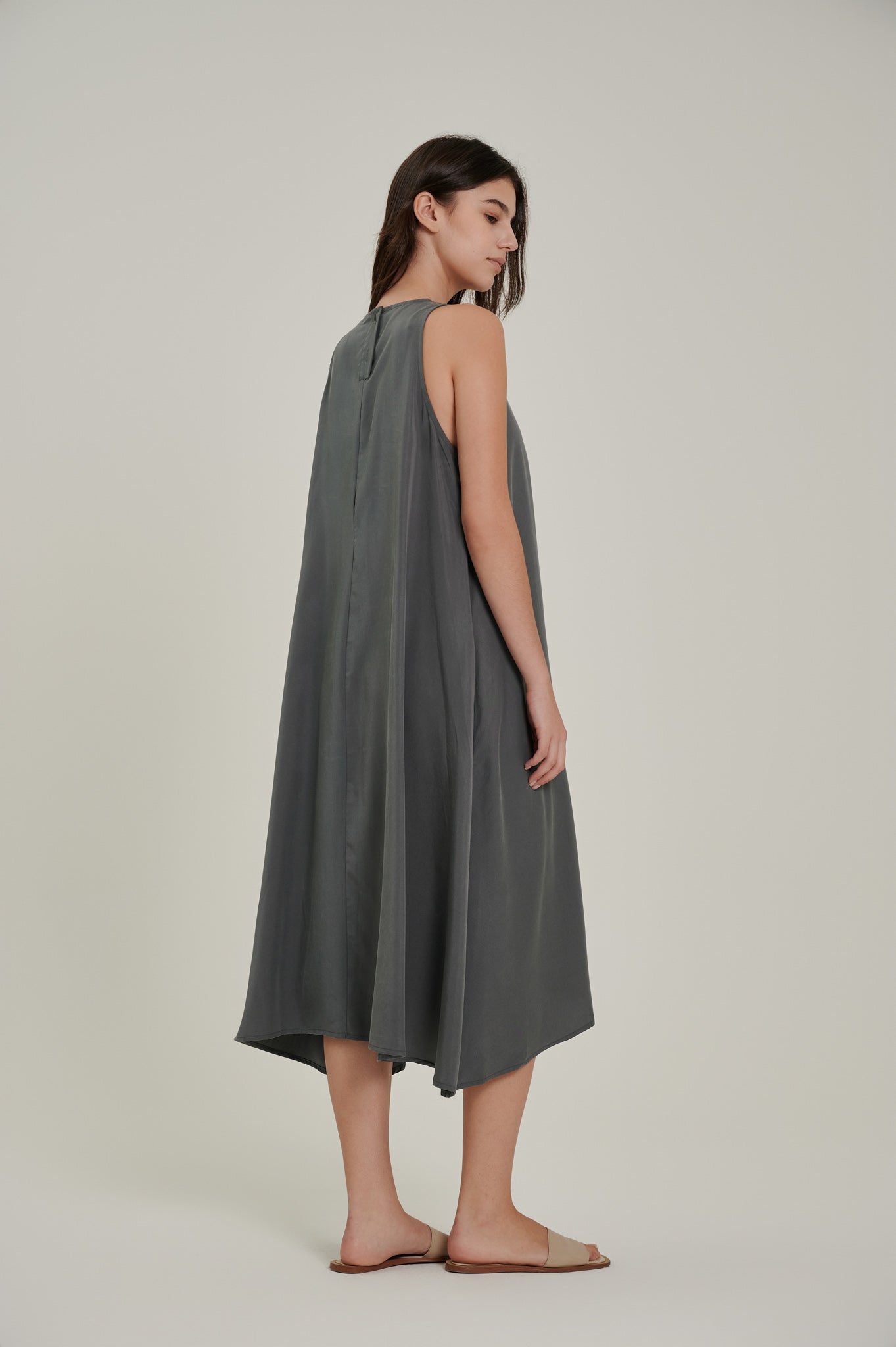 Racer Neck Tencel Dress