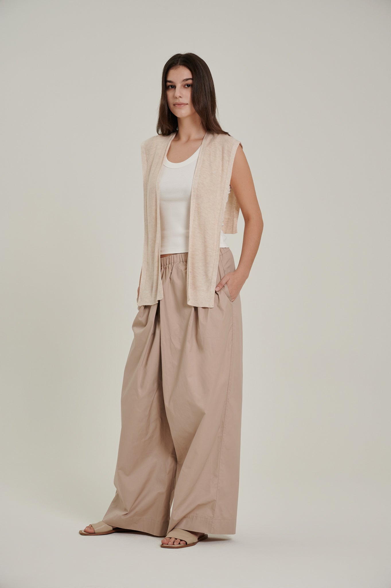 Flare Overlap Long Trousers