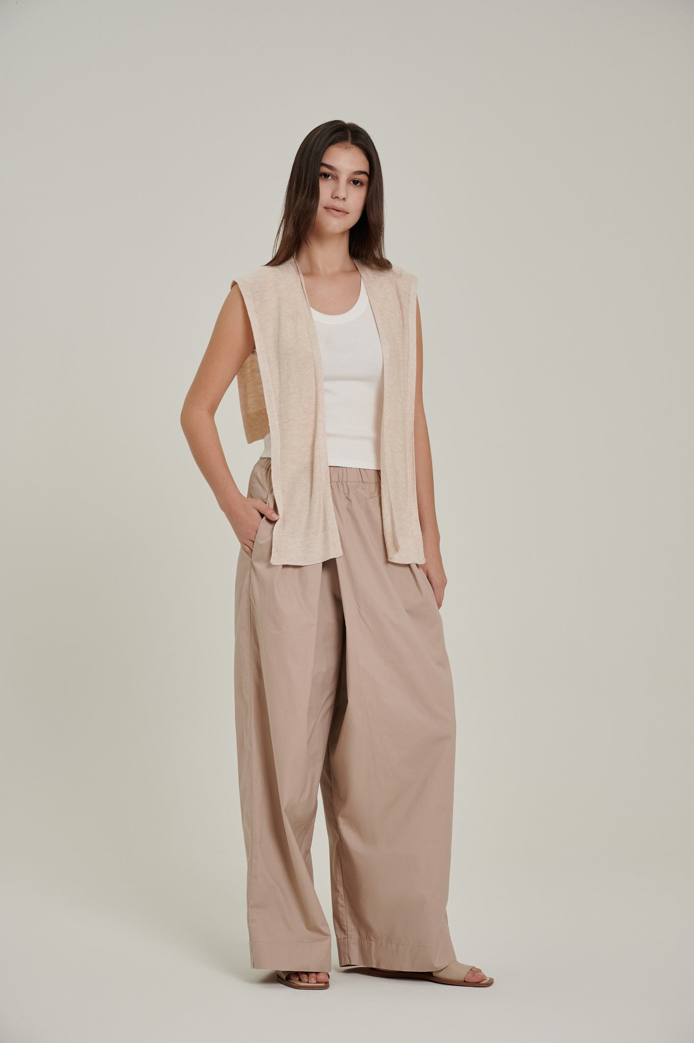 Flare Overlap Long Trousers