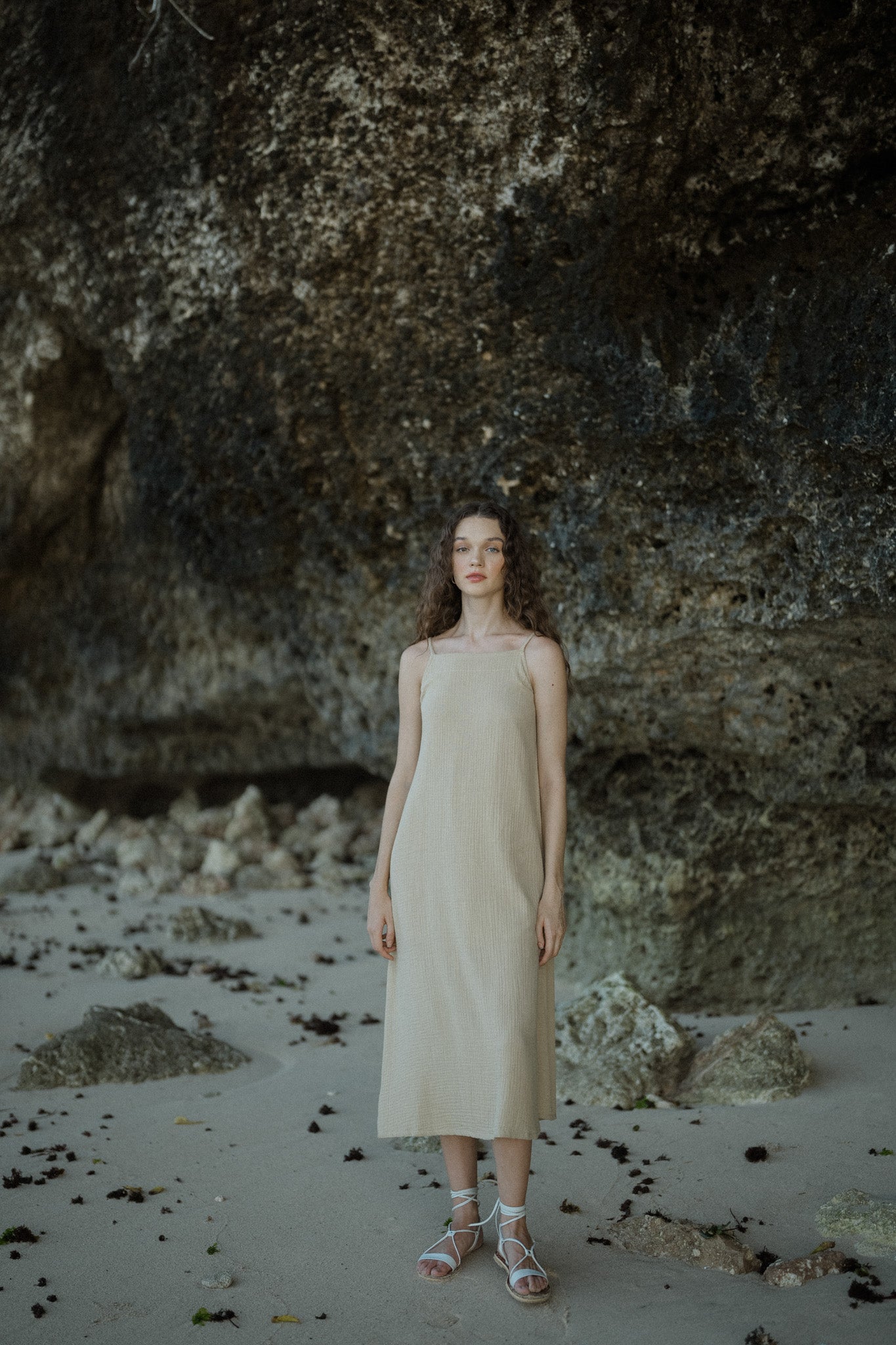 Gauze Cotton Strap Dress