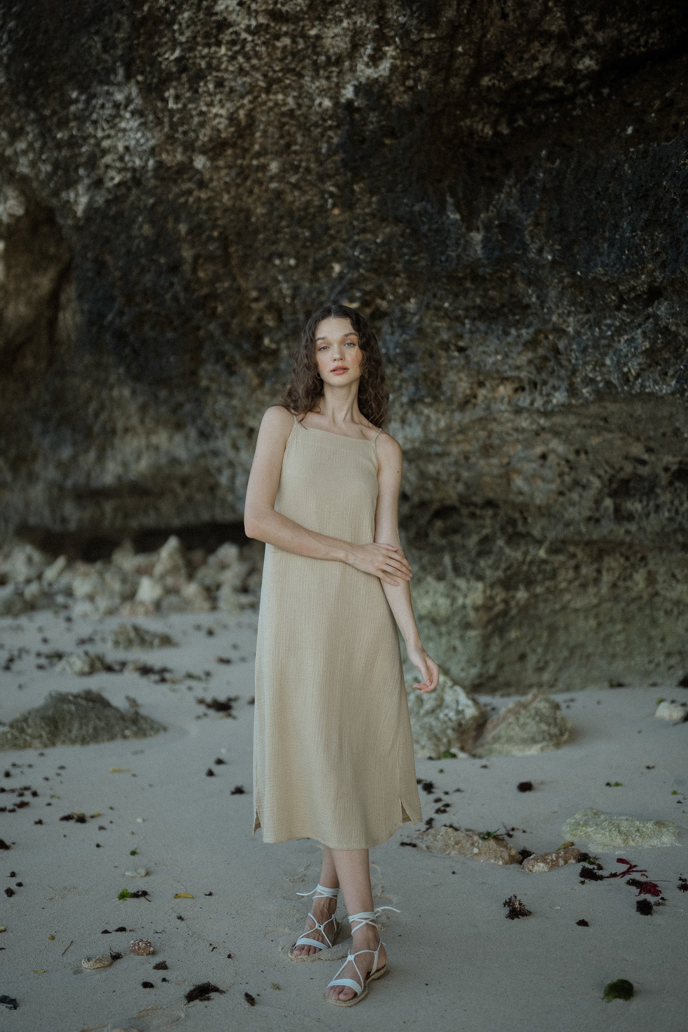 Gauze Cotton Strap Dress