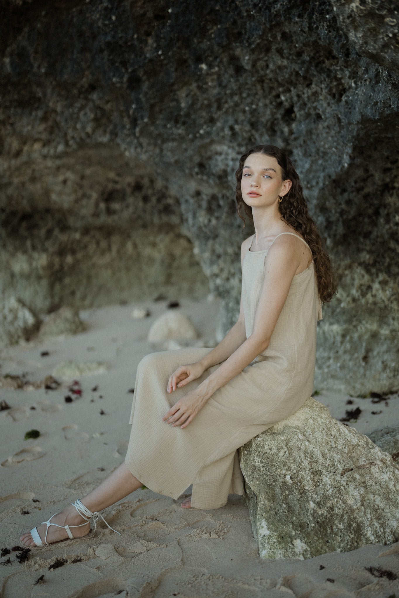 Gauze Cotton Strap Dress