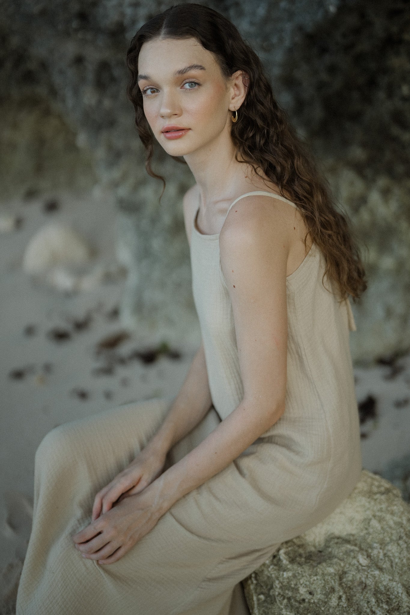 Gauze Cotton Strap Dress