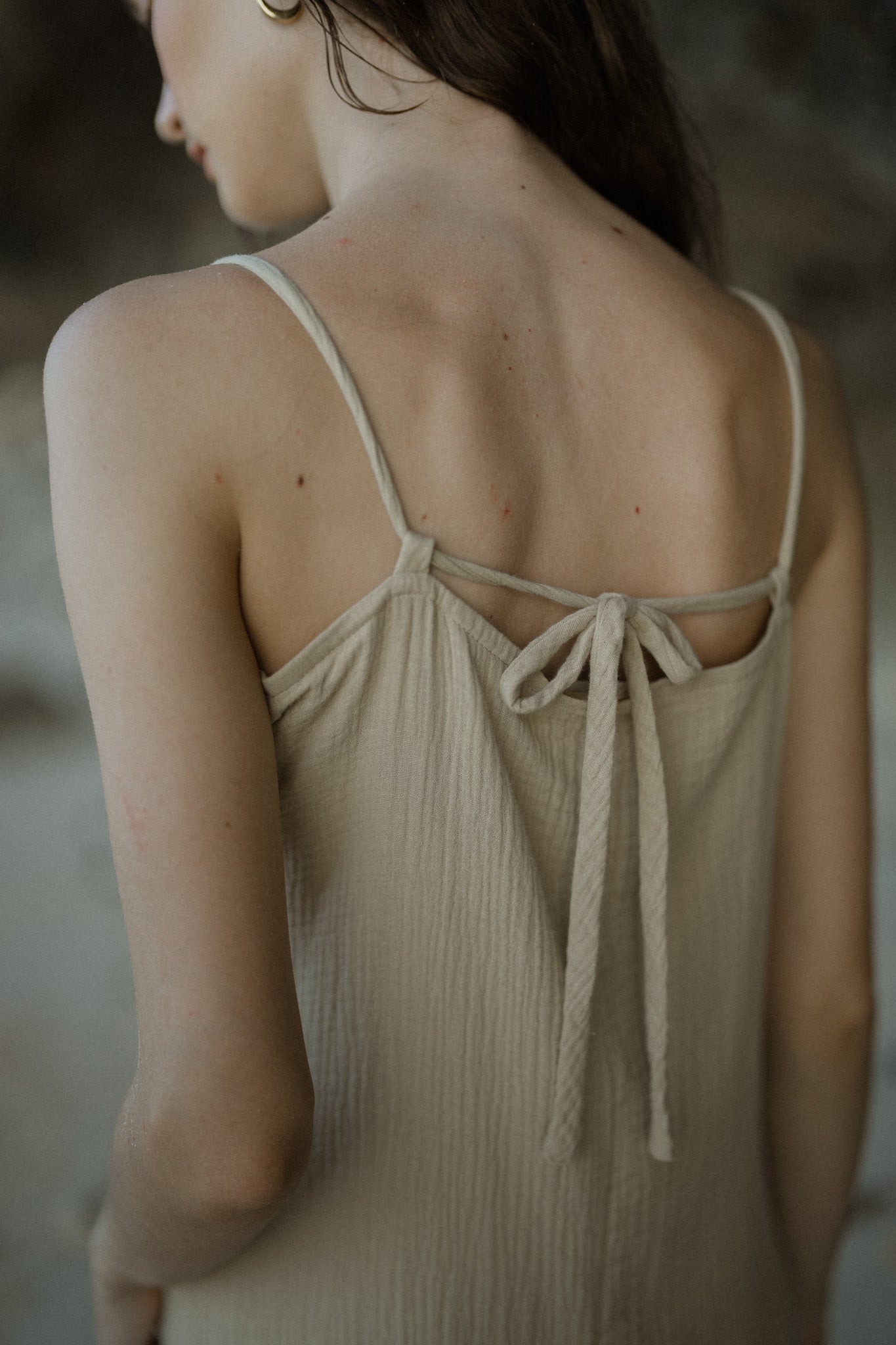 Gauze Cotton Strap Dress