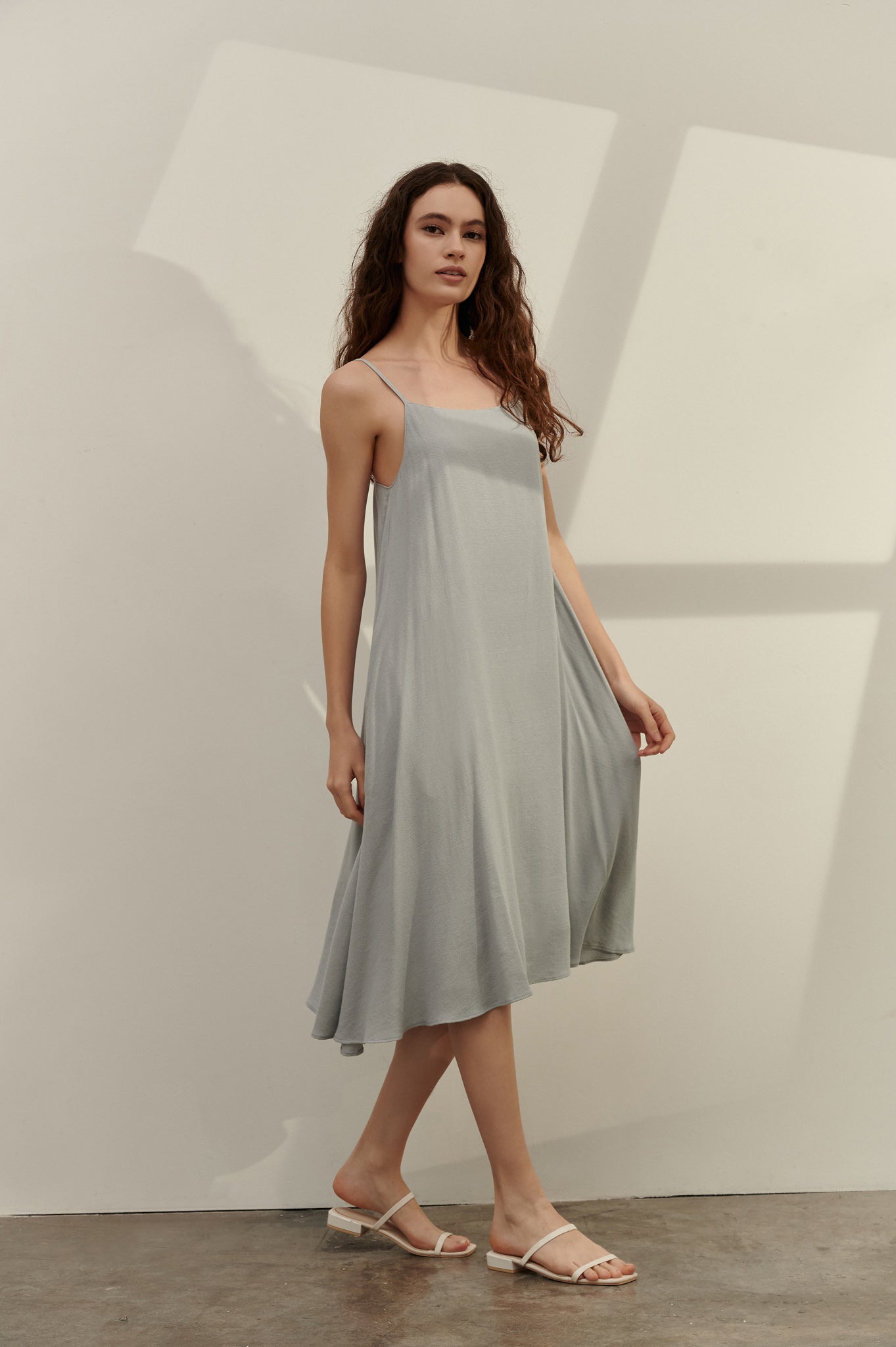 Strap Flare Linen Dress