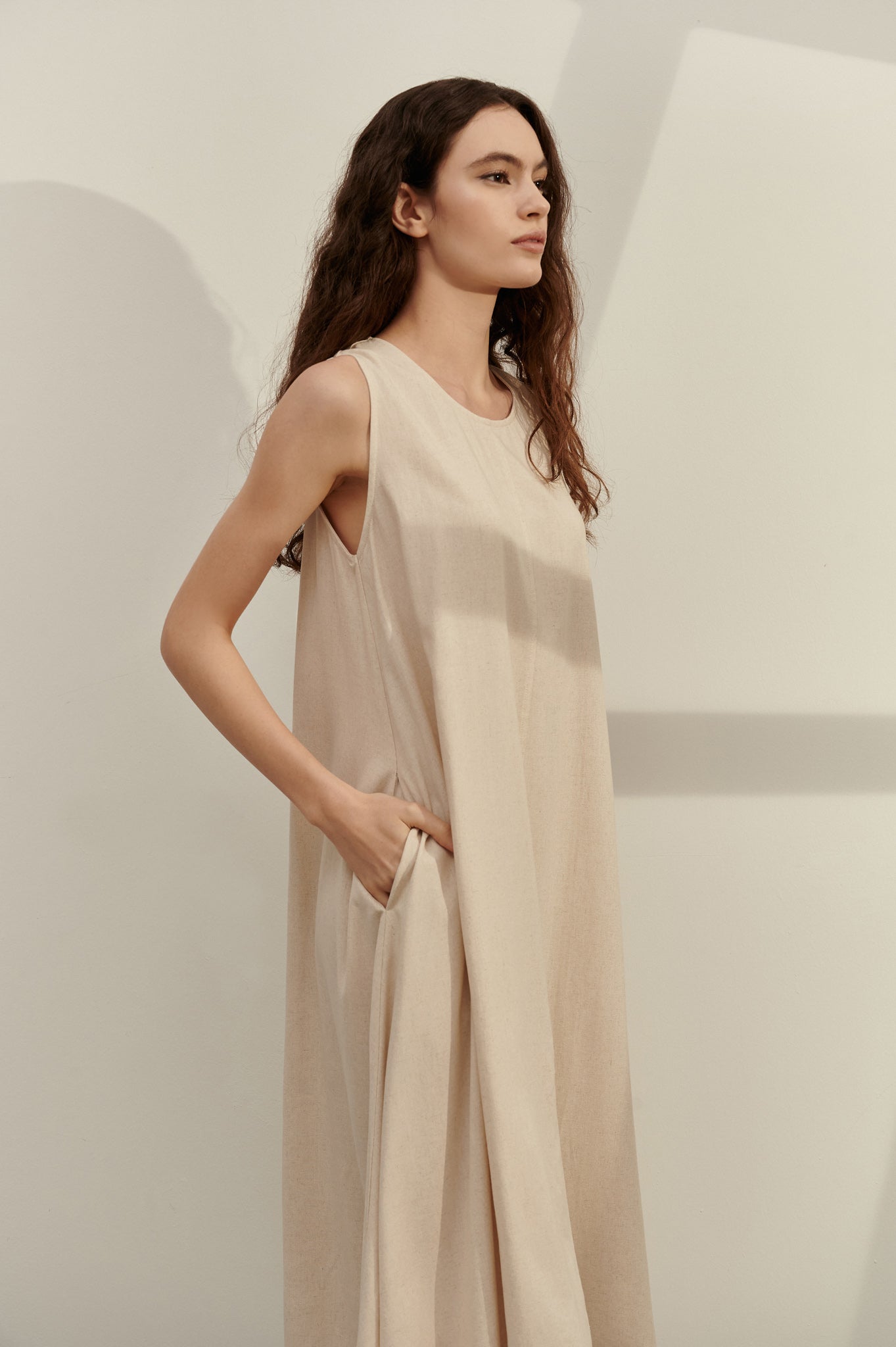 Slip Linen Midi Dress