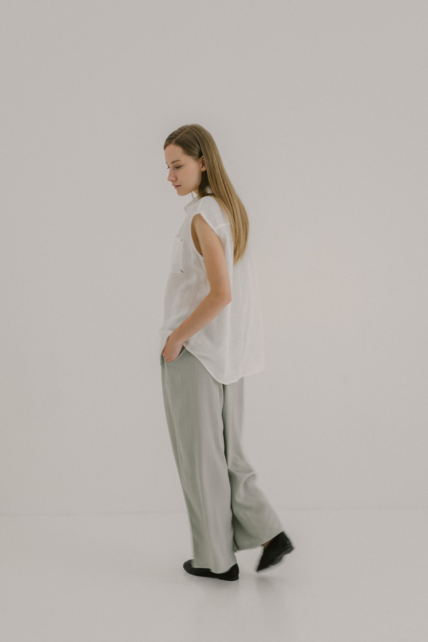 Linen Drawstring Elasticated Trousers