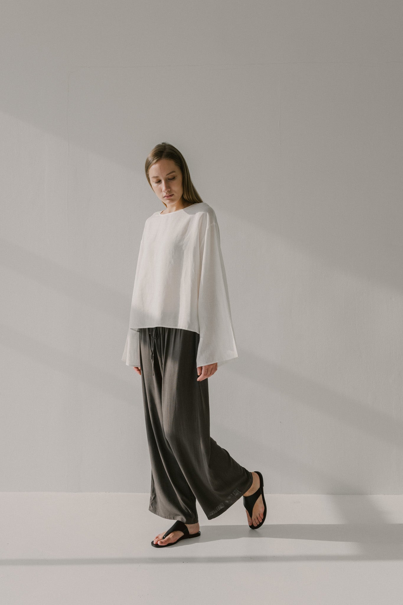 Linen Drawstring Elasticated Trousers