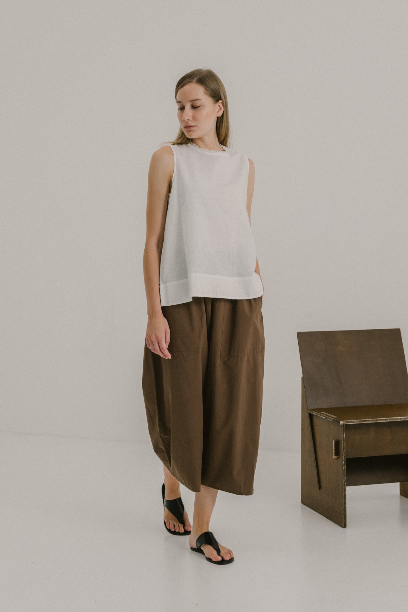 Cotton Flare Trousers