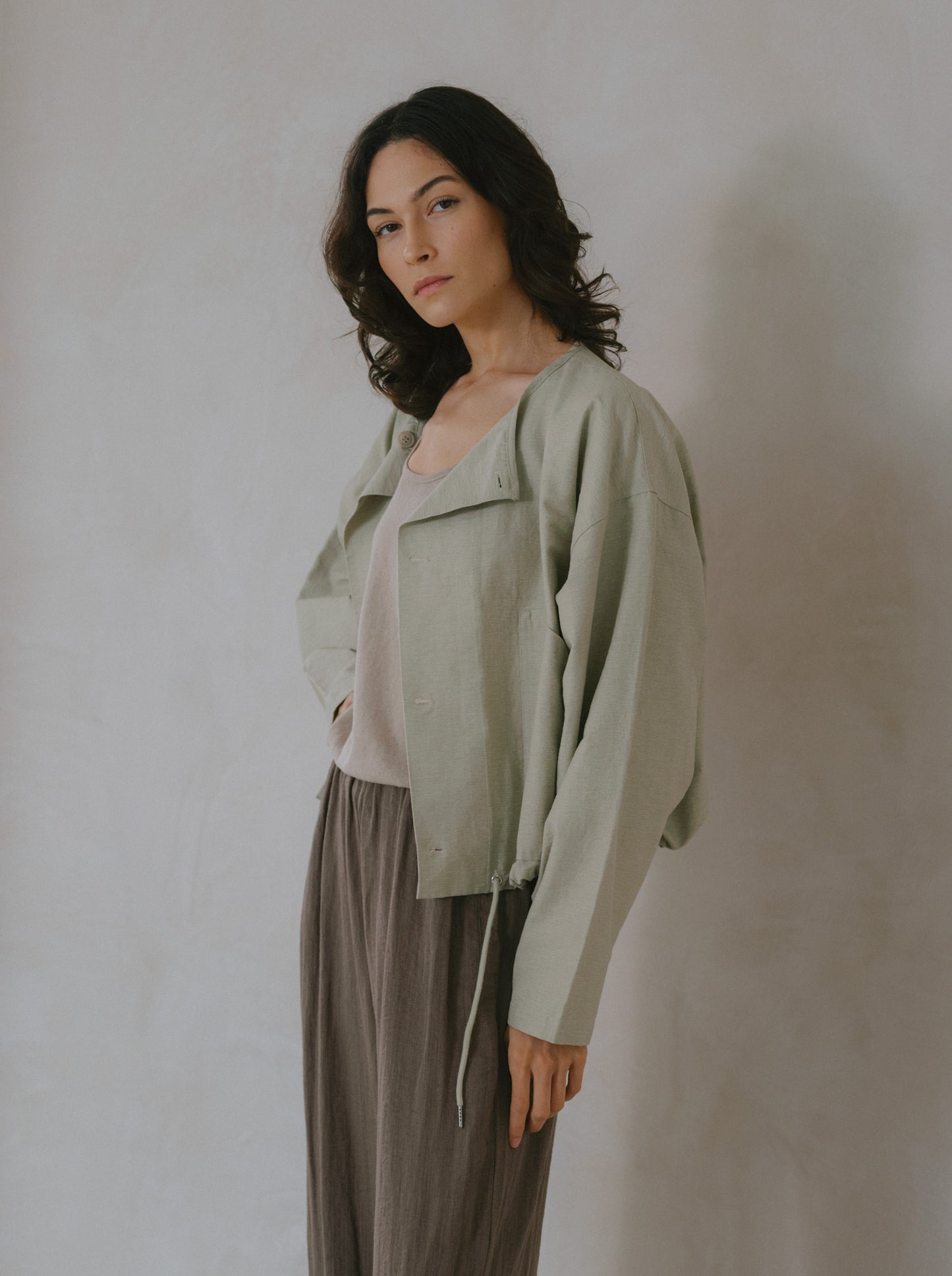 Oversized Drawstring Jacket