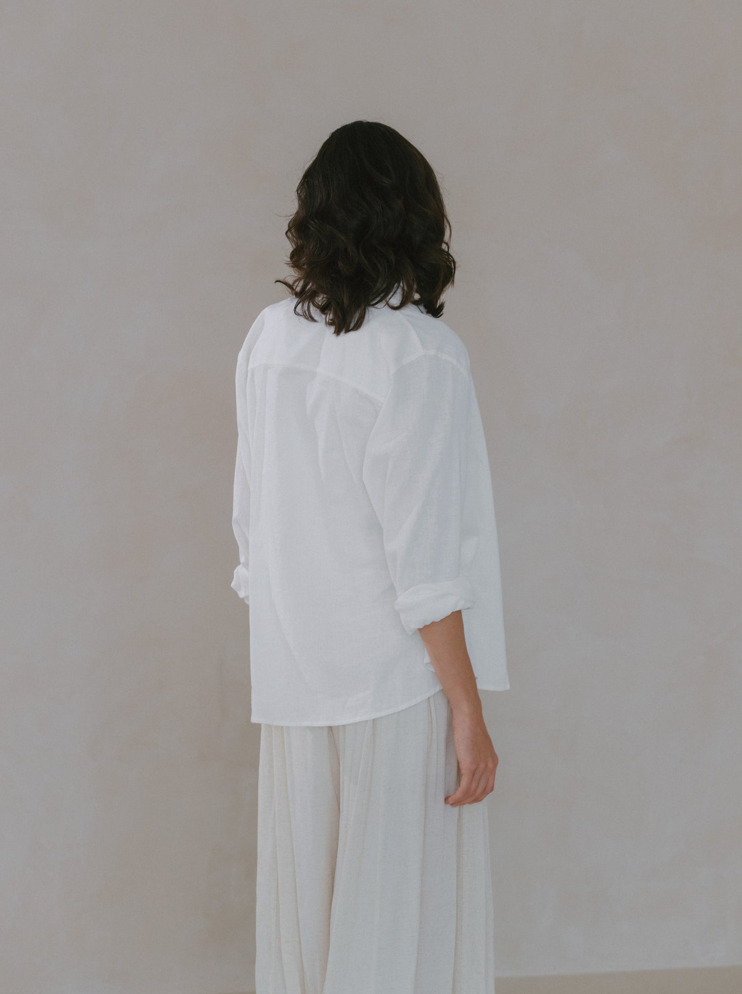 Pleated Linen Flare Palazzo