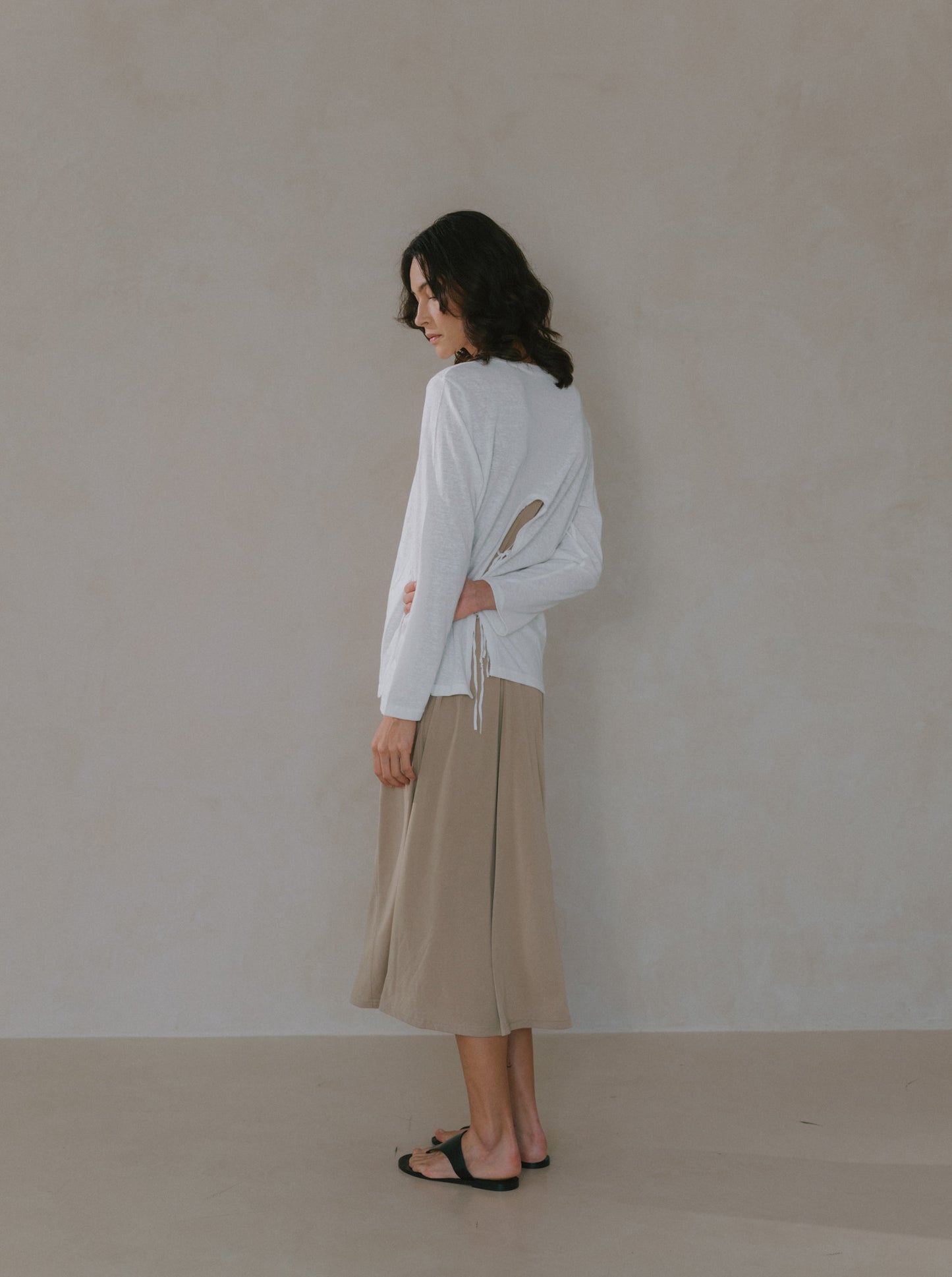 Long Sleeve Tie Back Top