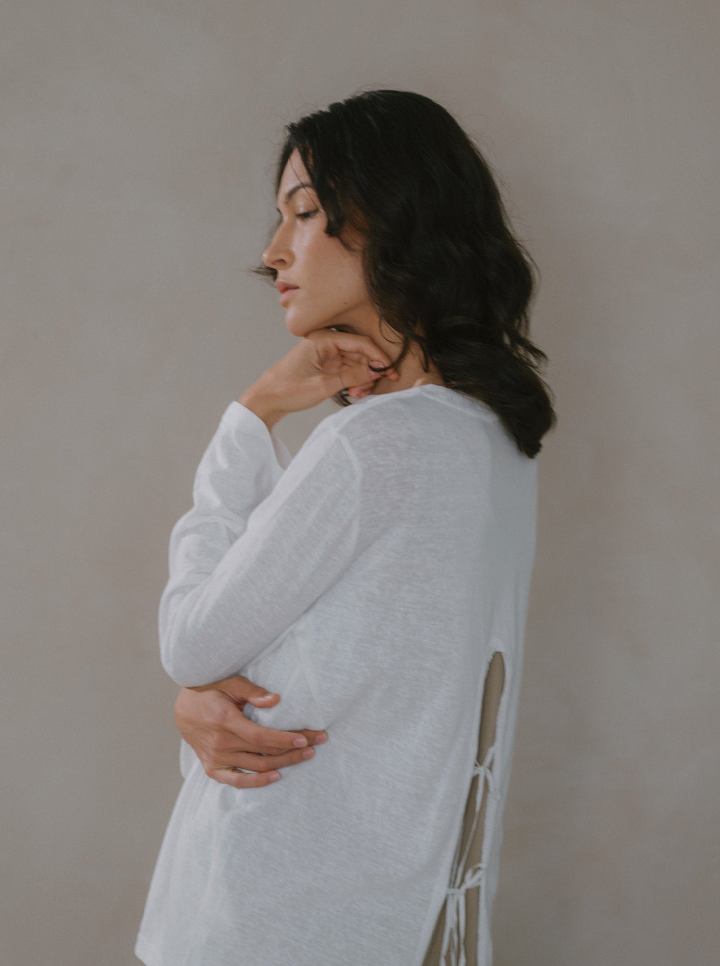 Long Sleeve Tie Back Top
