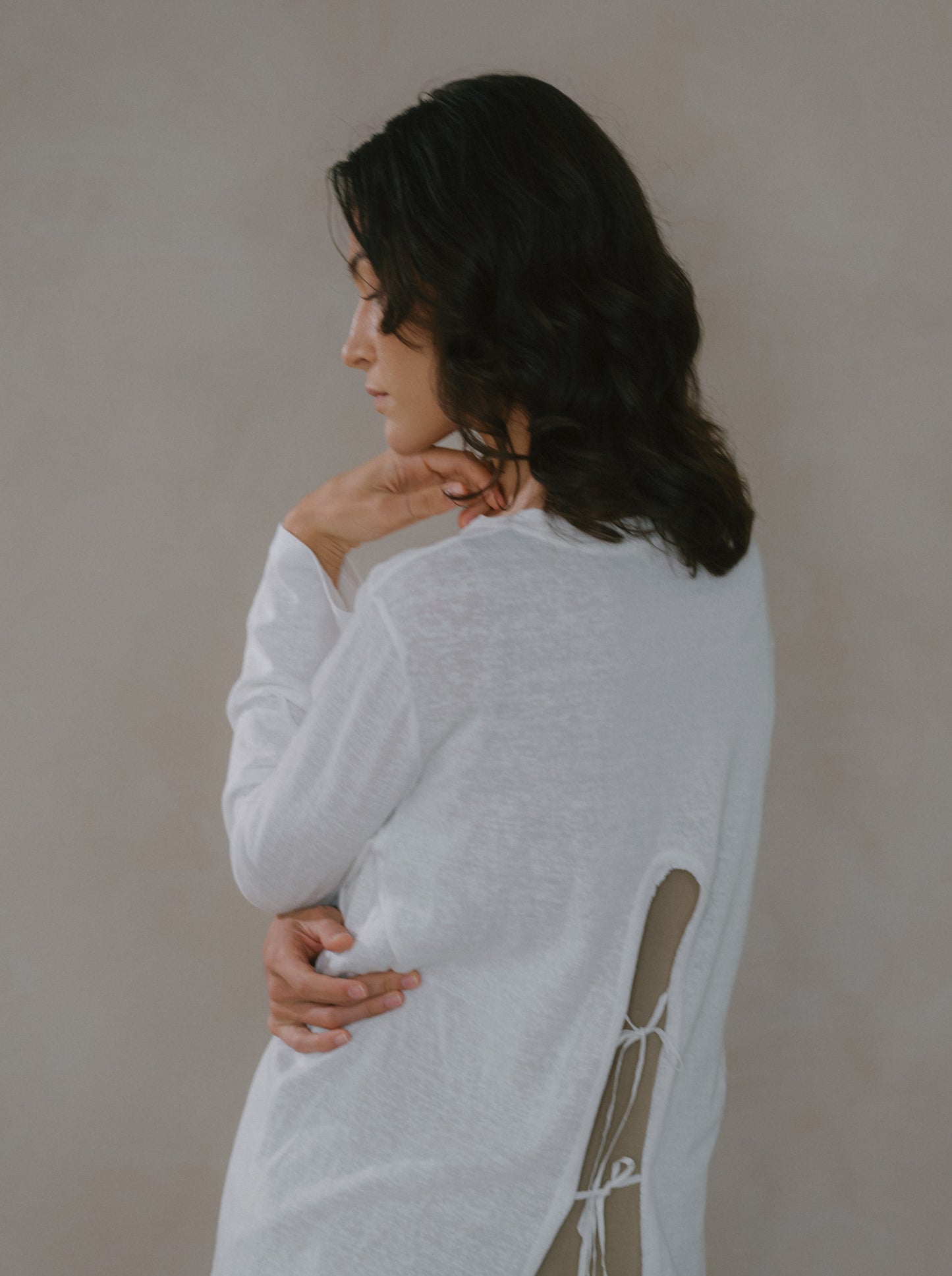 Long Sleeve Tie Back Top