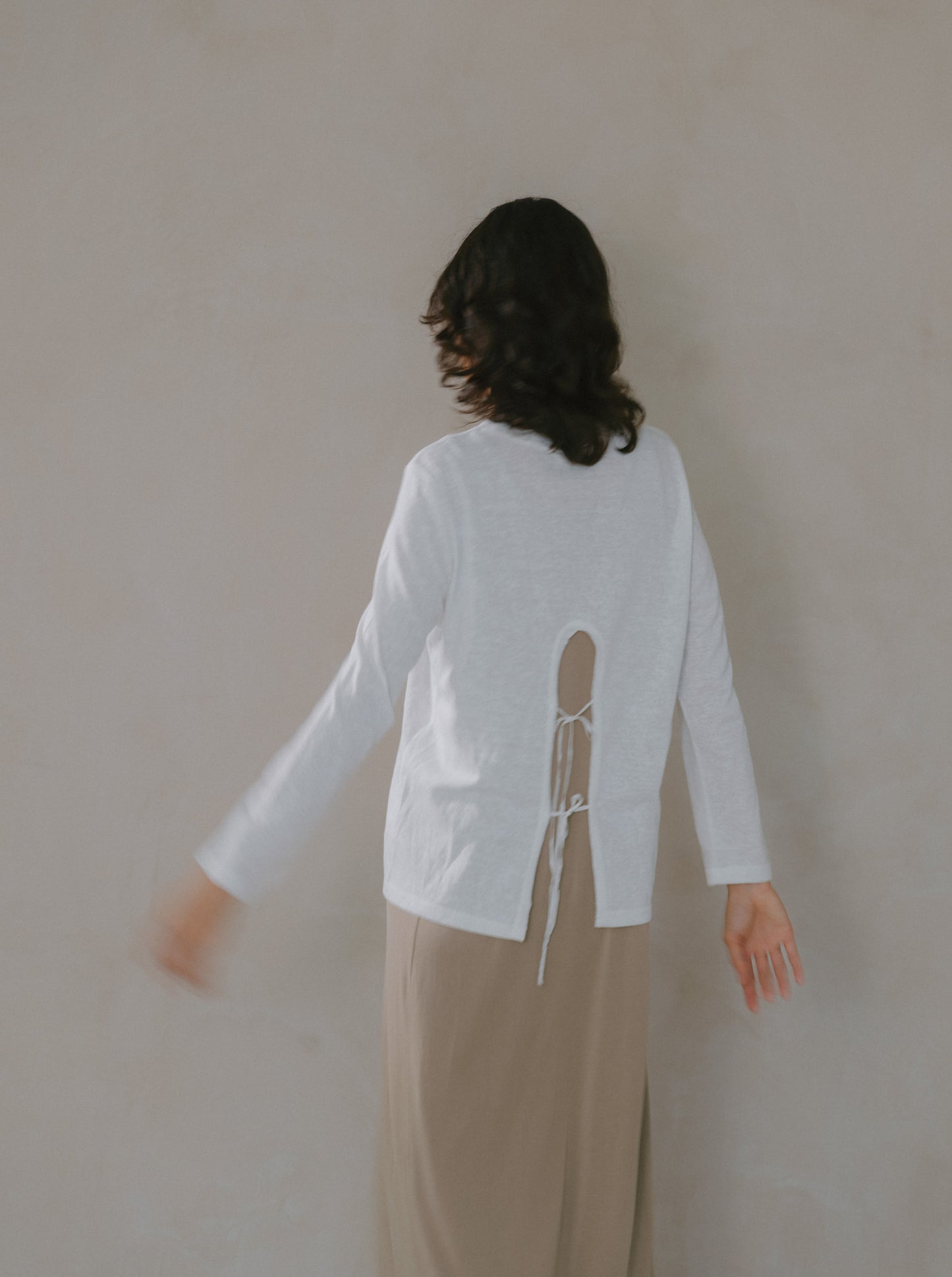 Long Sleeve Tie Back Top