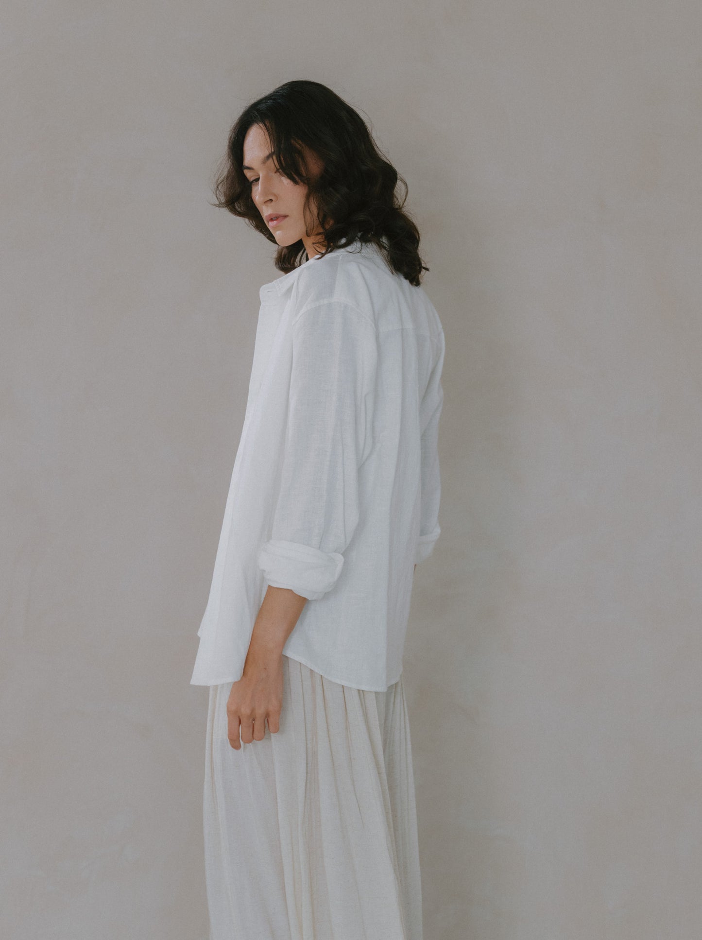 Pleated Linen Flare Palazzo