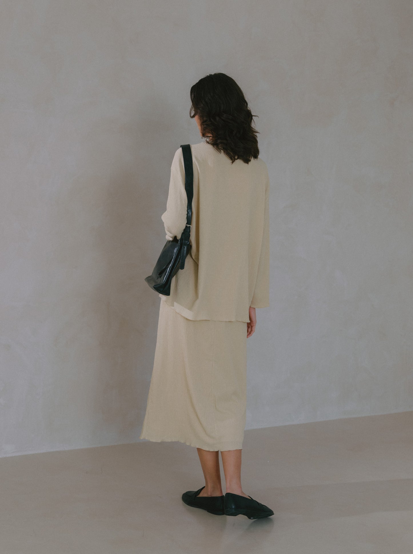Pleat Long Sleeve Top