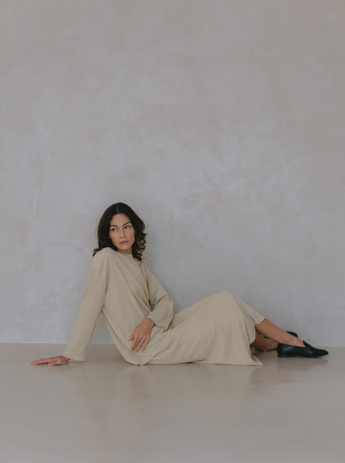 Pleat Long Sleeve Top