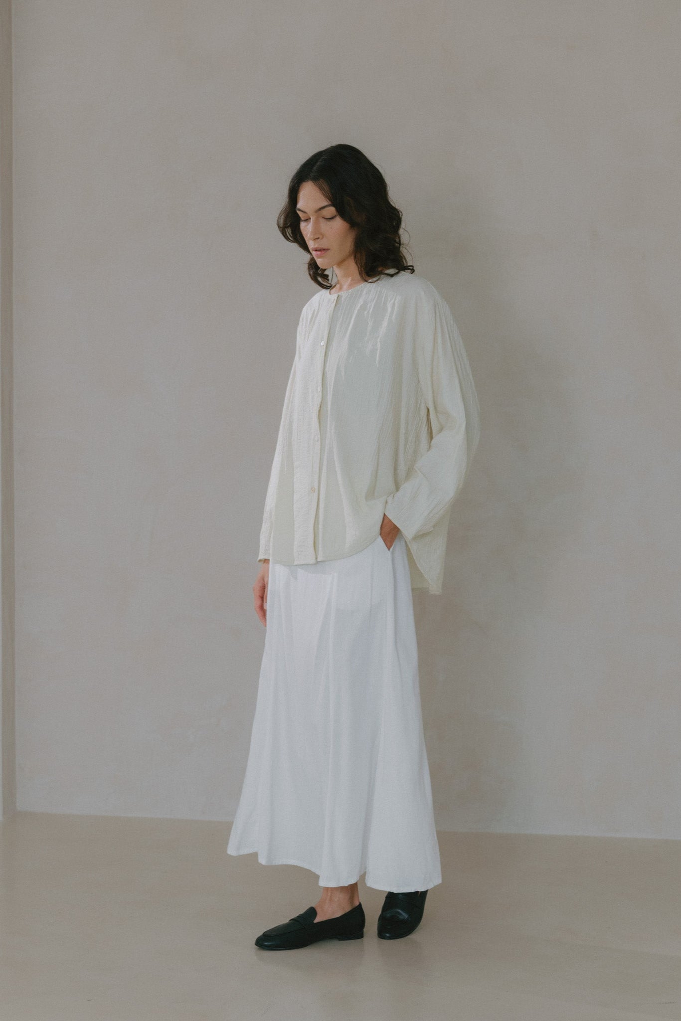 Flare Maxi Linen Skirt