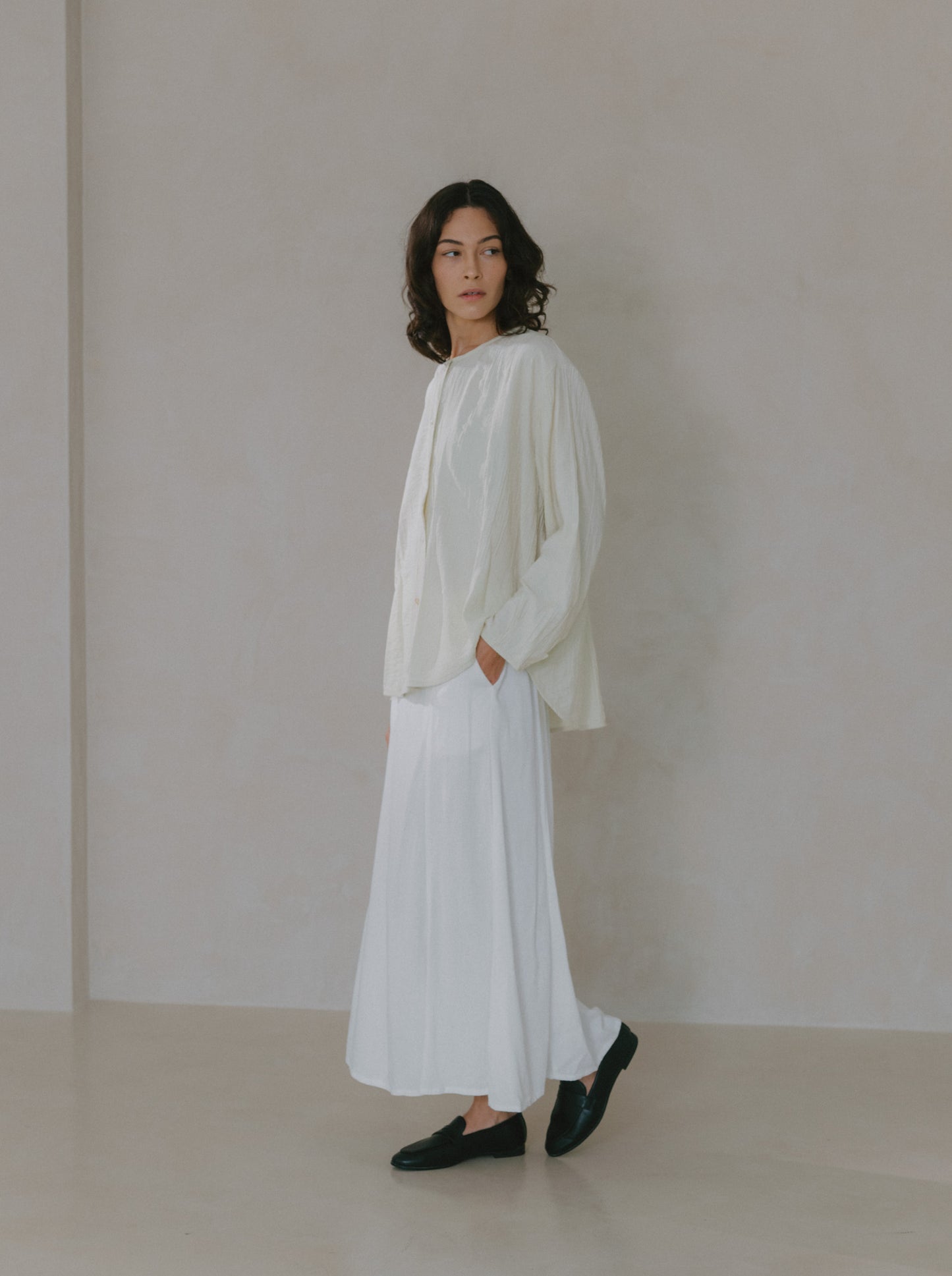 Flare Maxi Linen Skirt
