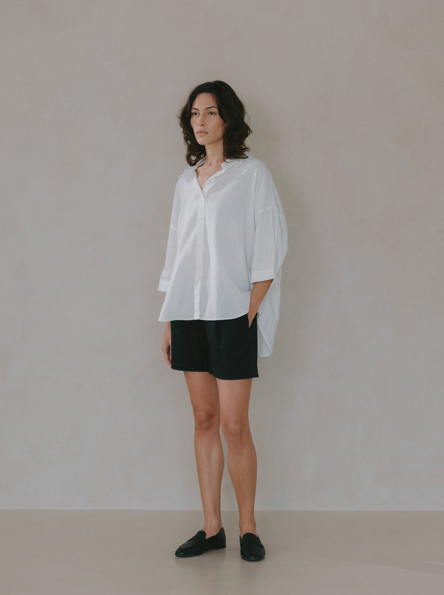 Quarter Sleeve Ramie Shirt