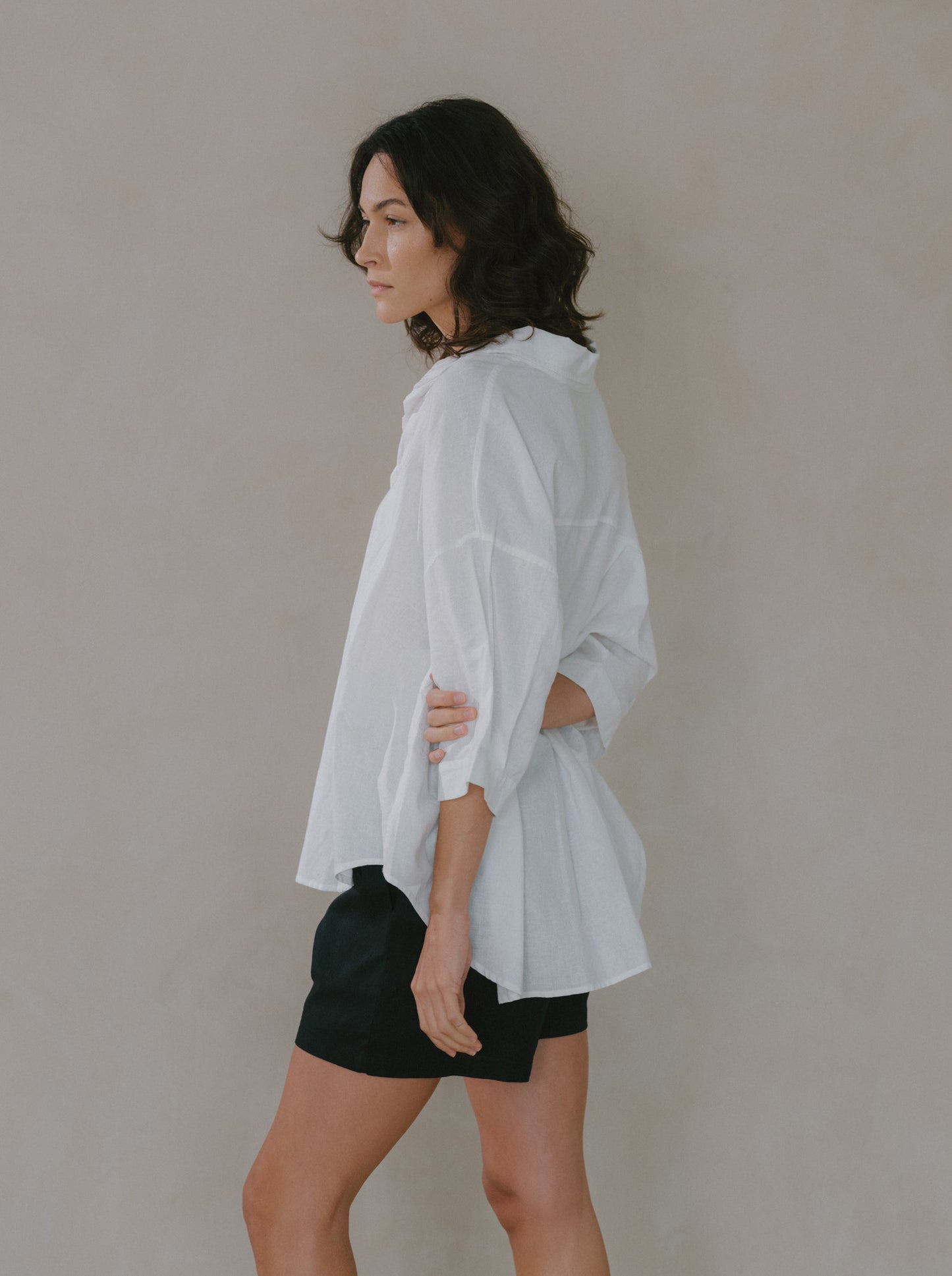 Quarter Sleeve Ramie Shirt