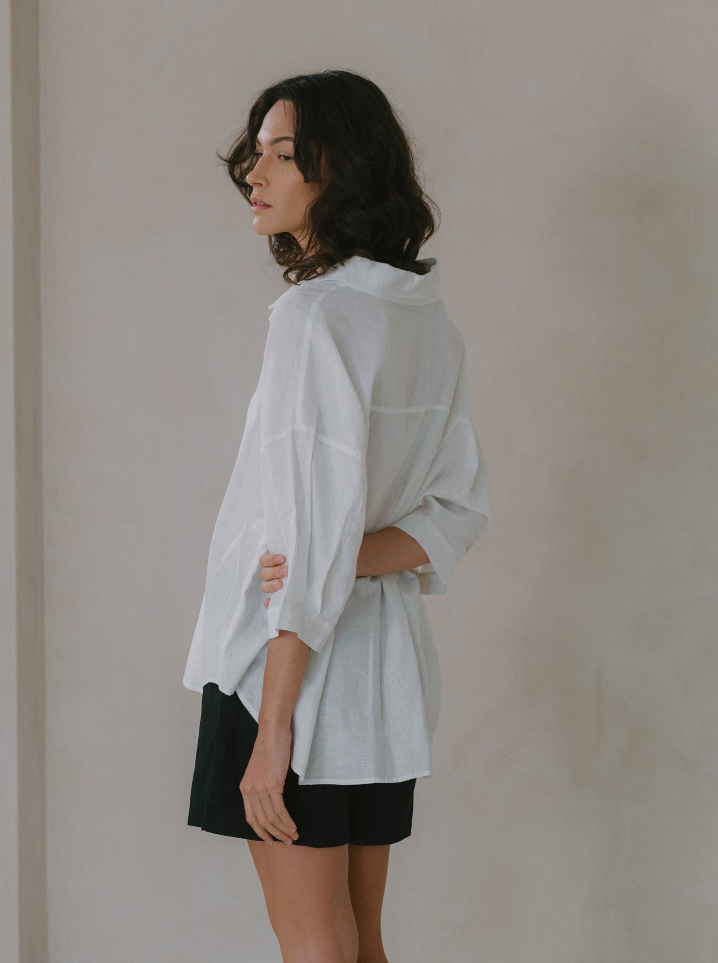 Quarter Sleeve Ramie Shirt