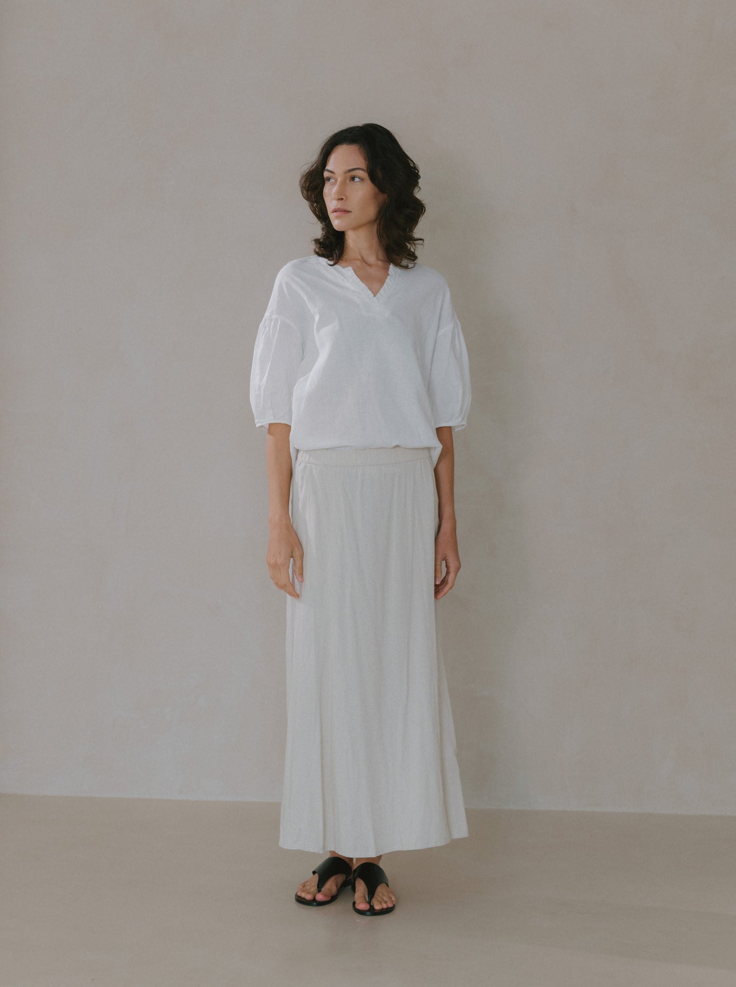 Flare Maxi Linen Skirt