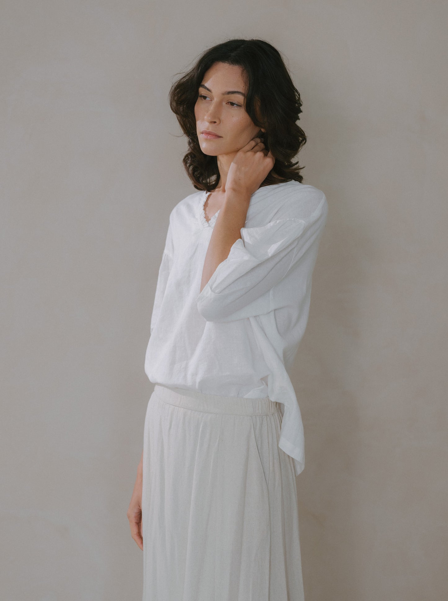 Flare Maxi Linen Skirt